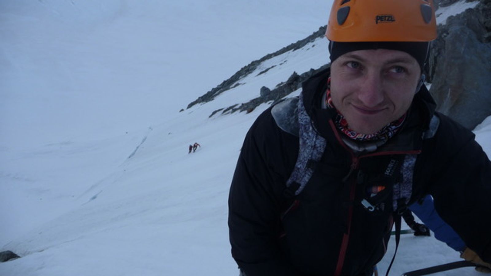 Gabriel dans la face Nord de l'Aiguille N de Tré la Tête 