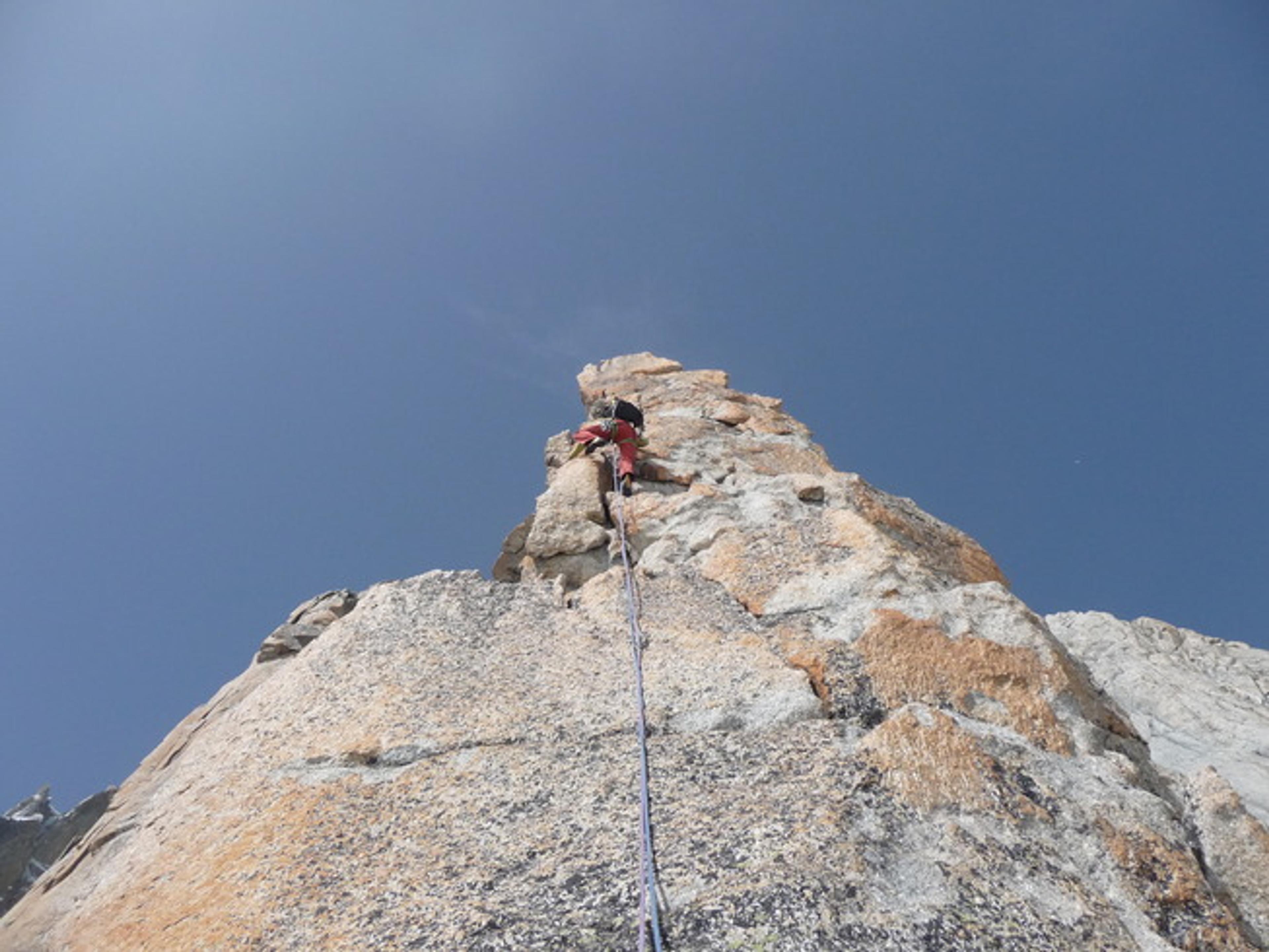 Sylvain sur le fil du pilier Gervasutti