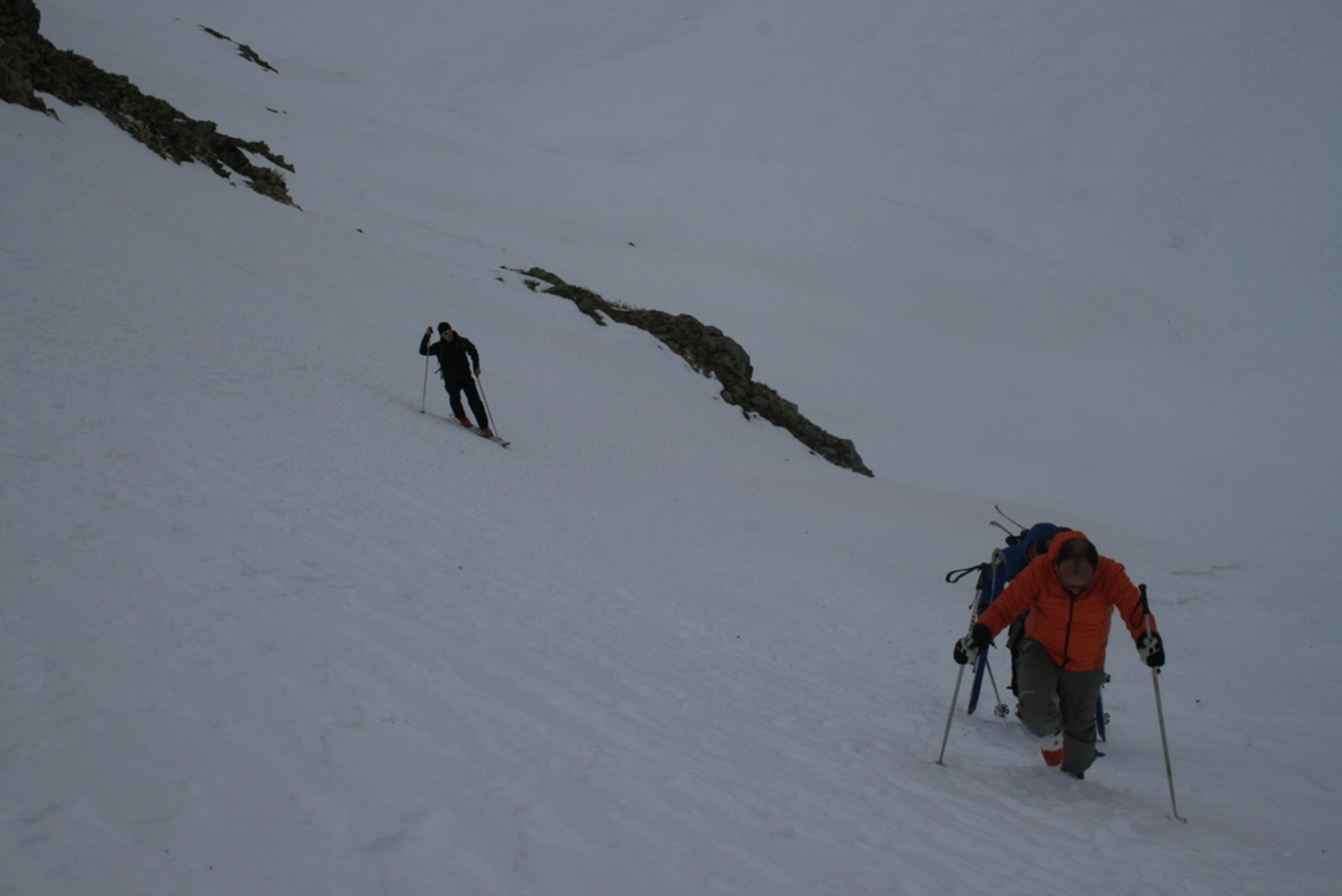 Raid ski Queyras - Tour des Toillies - Petite remontée de couloir