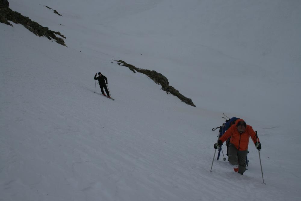 Raid ski Queyras - Tour des Toillies - Petite remontée de couloir