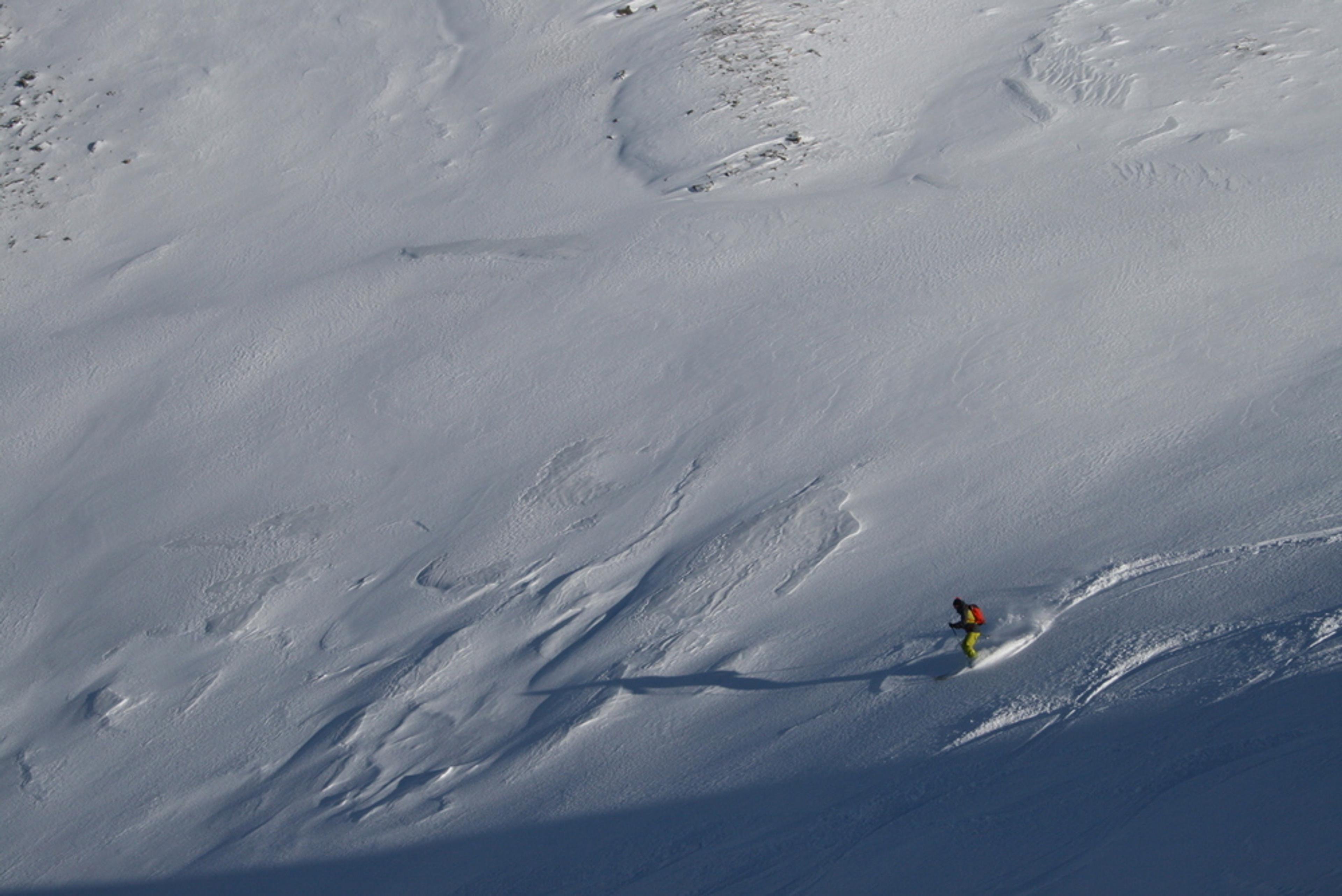 Hors-piste à Saint-Véran - Couloir de Chateaurenard - Avec du soleil, c'est tout de suite plus classe!
