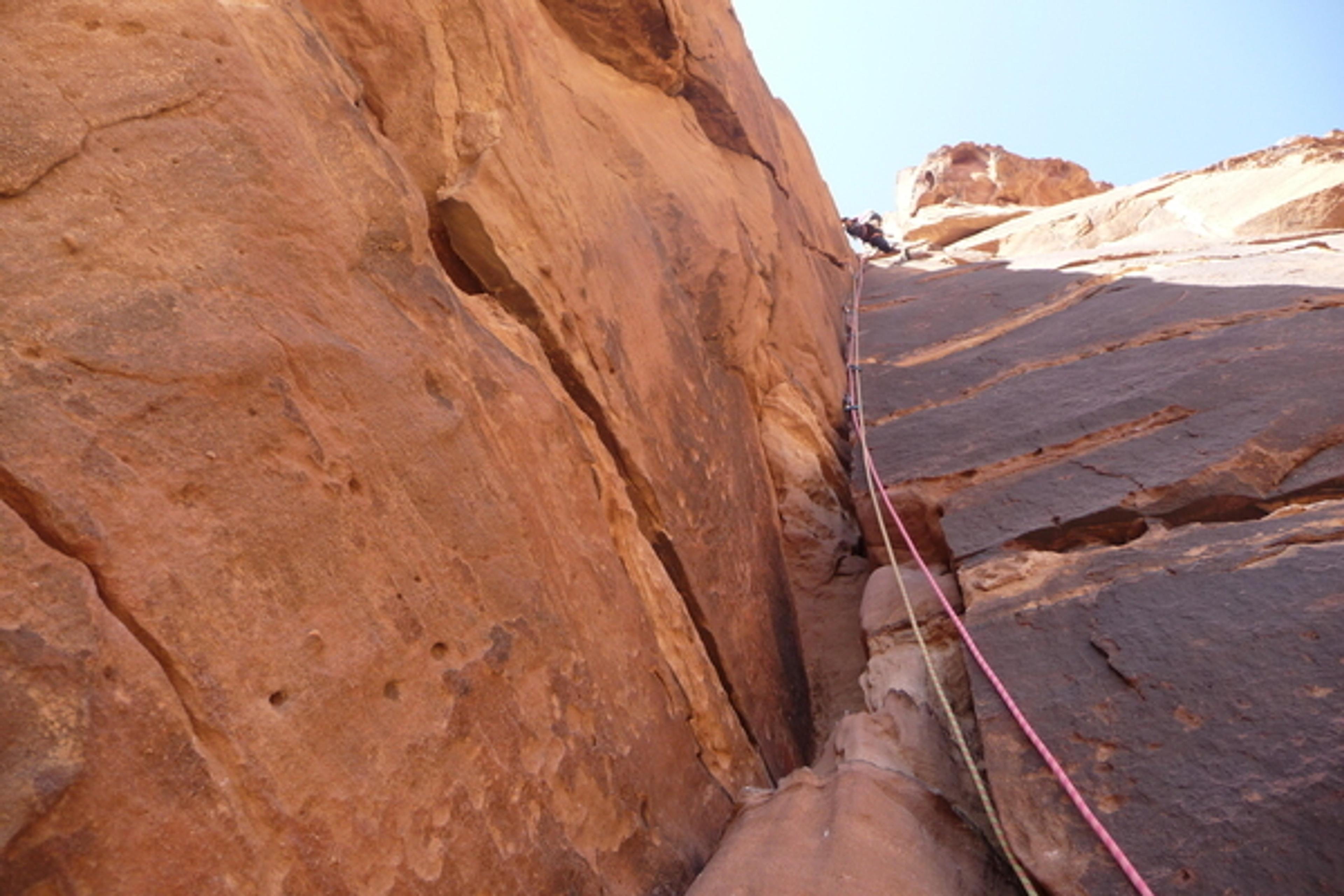 Wadi Rum - Lionheart - La fameuse fingercrack (L2), grandiose