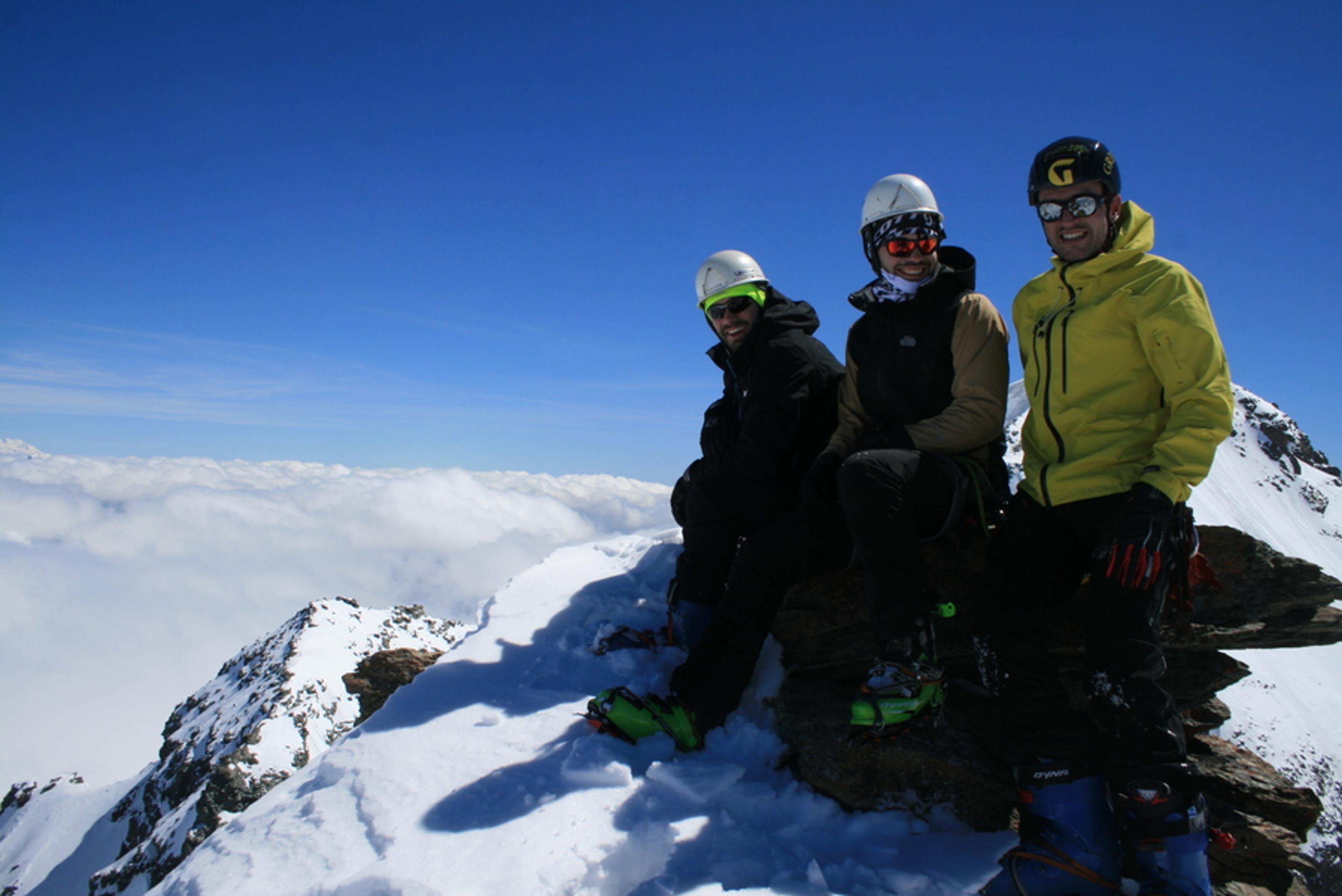 Raid ski Haute Maurienne - Le trio au sommet de la petite Ciamarella