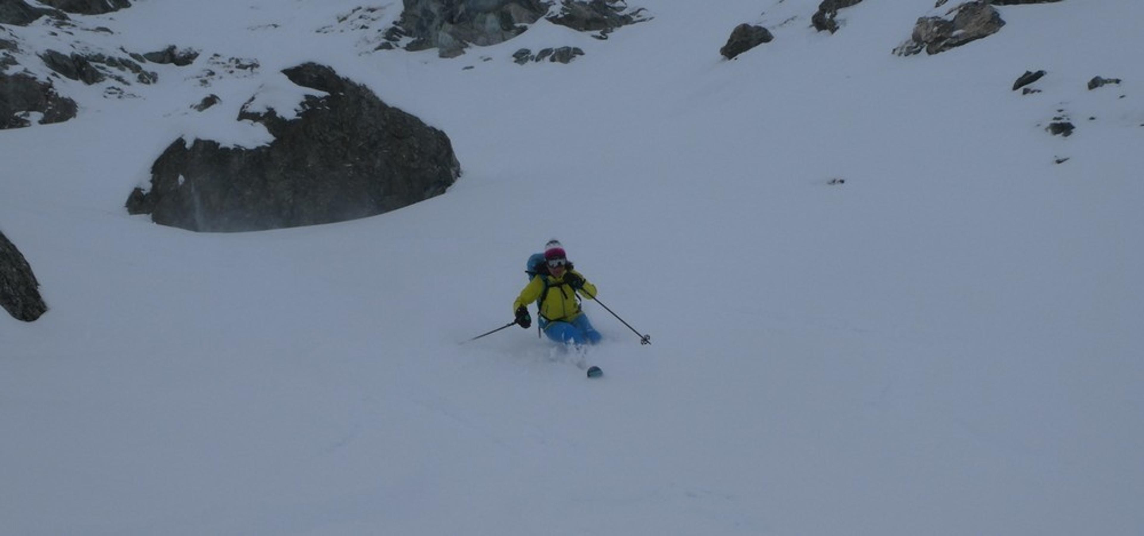 Couloir Pente raide - Clot Méa - Anais contente