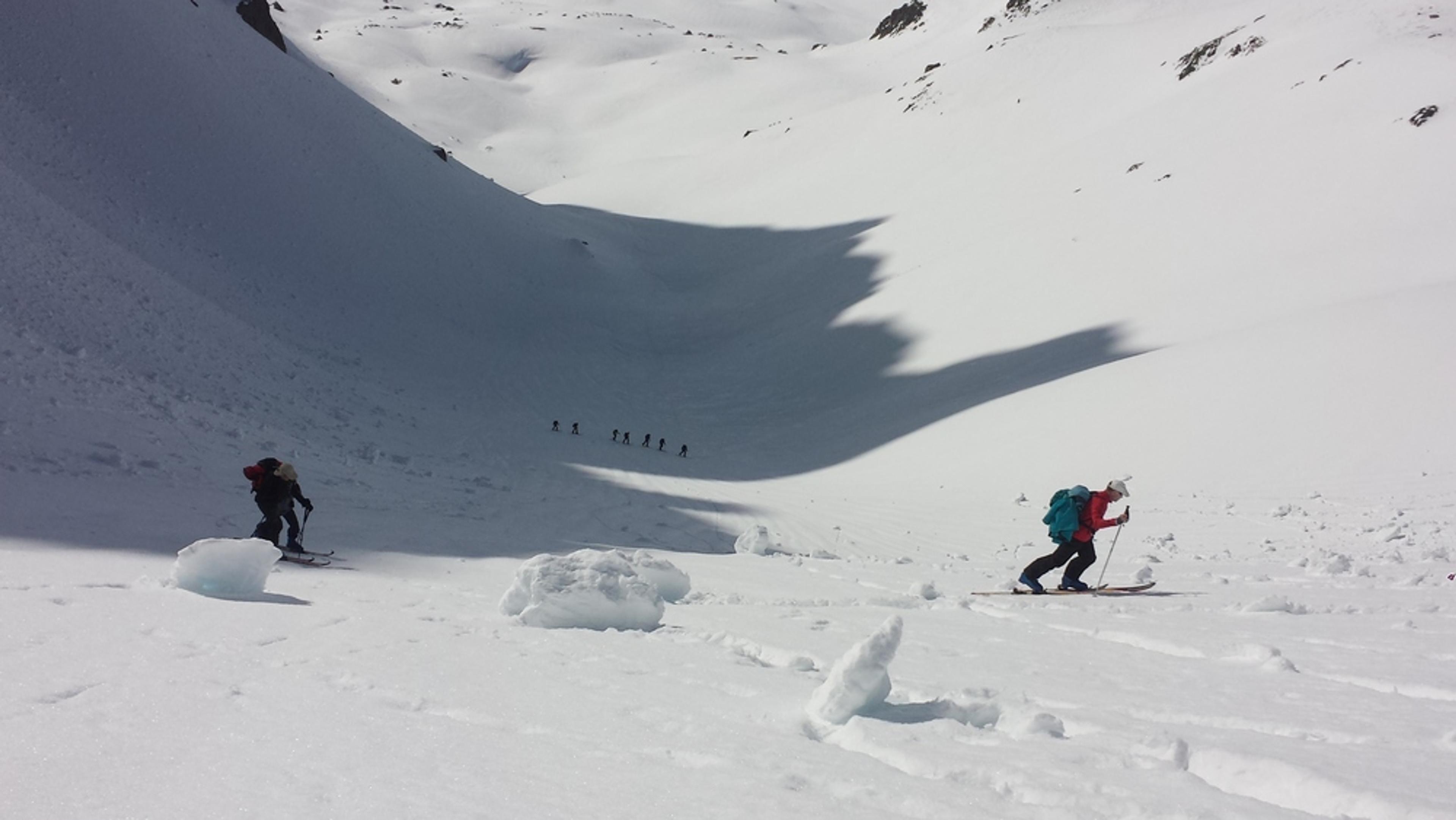 Raid Cerces - Tour du Queyrellin - Dans la pente de la casse blanche