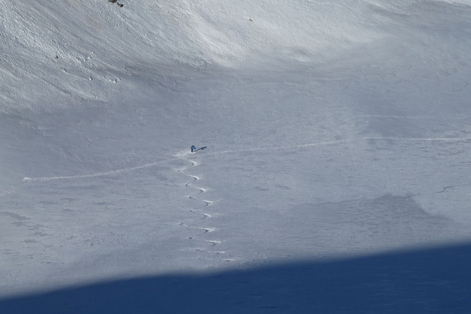 Raid ski randonnée Cerces - Premier tricotage au fond du Crouzet