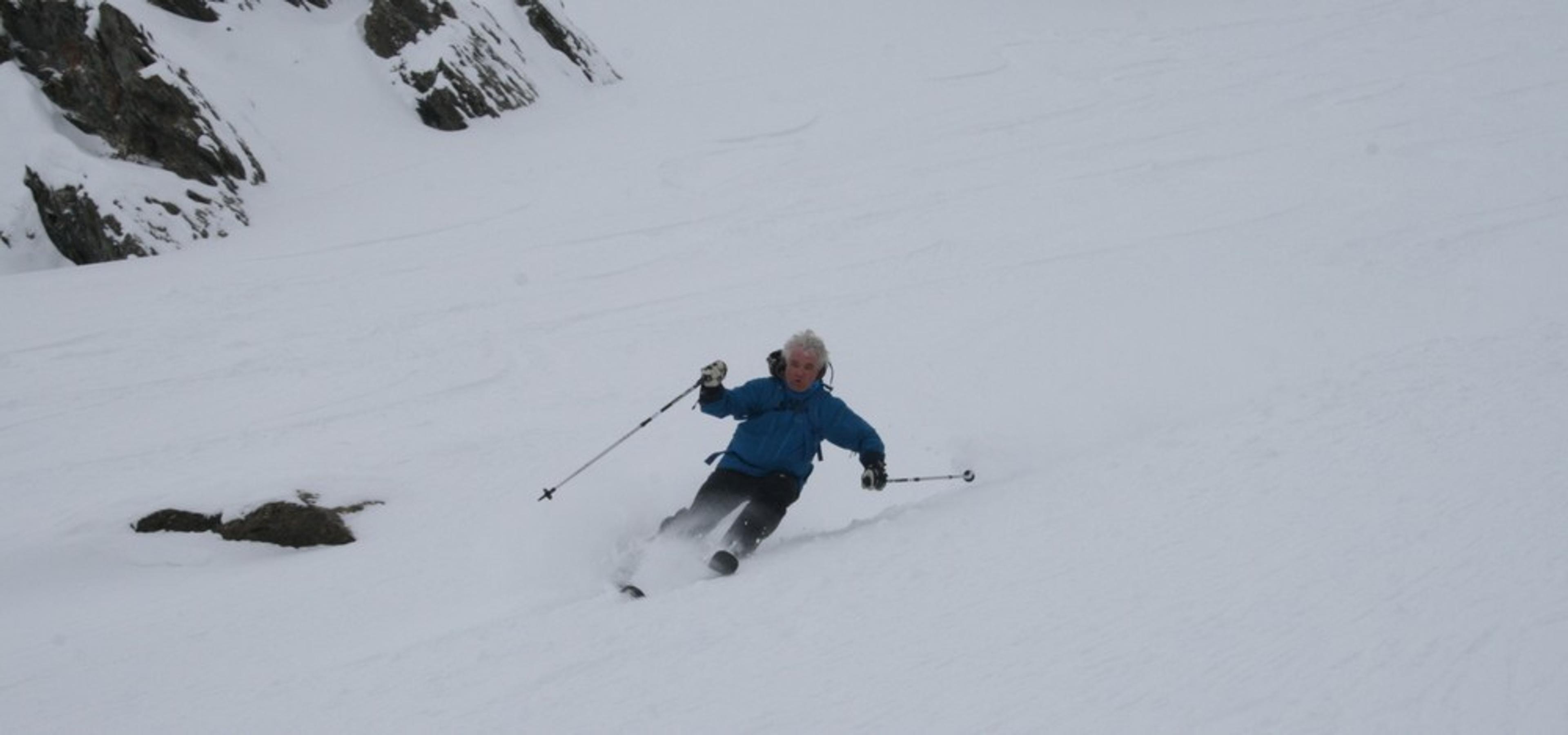 Hors-piste à Saint-Véran - Couloir de Chateaurenard - Karl finit par lâcher les cheveaux