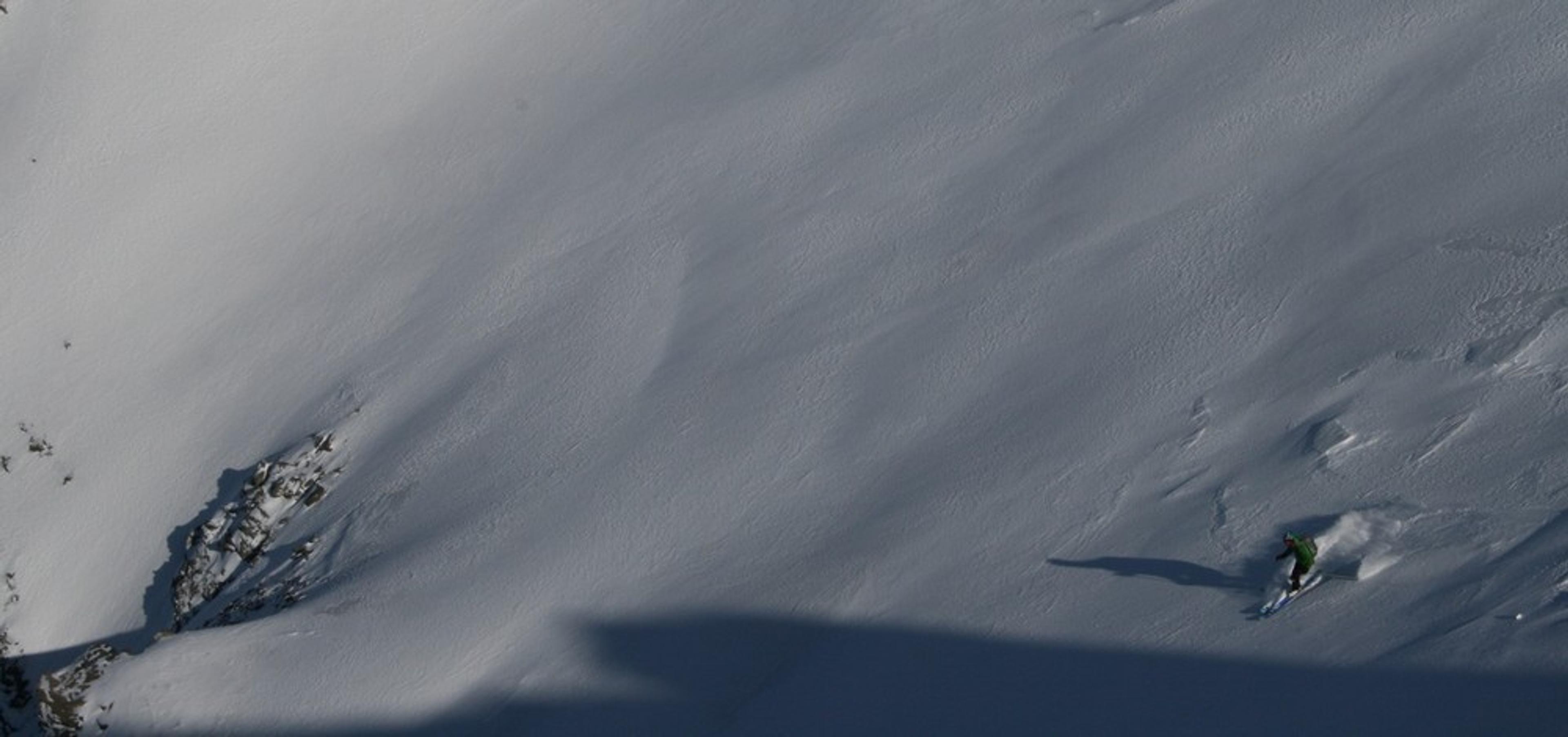 Hors-piste à Saint-Véran - Couloir de Chateaurenard - Avec du soleil, c'est tout de suite plus classe!