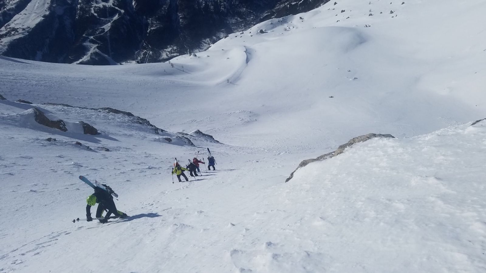 Stage freerando – Serre Chevalier – Traversée Montbrison – Couloir pour remonter sur le Col de vallouise