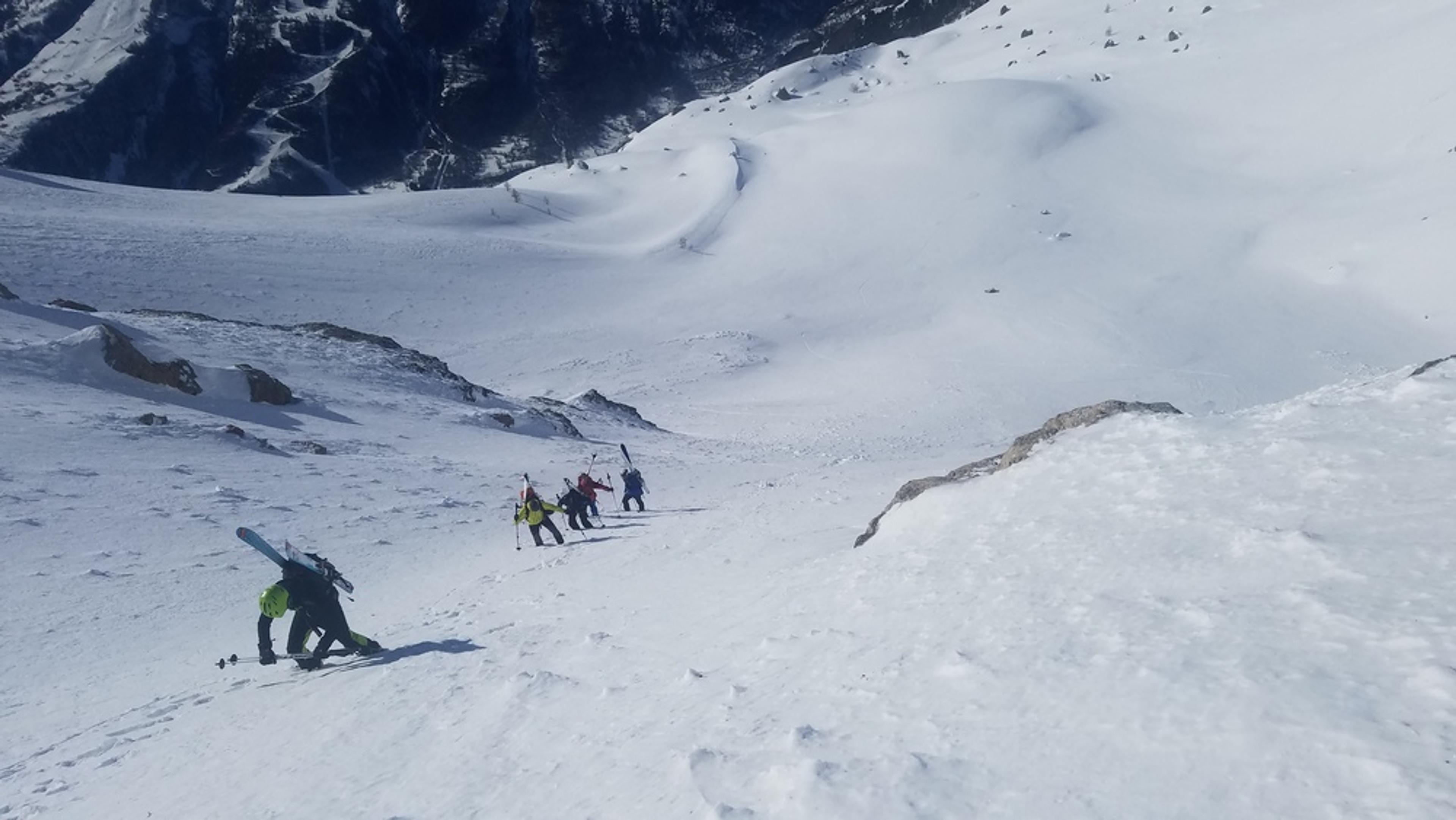 Stage freerando – Serre Chevalier – Traversée Montbrison – Couloir pour remonter sur le Col de vallouise