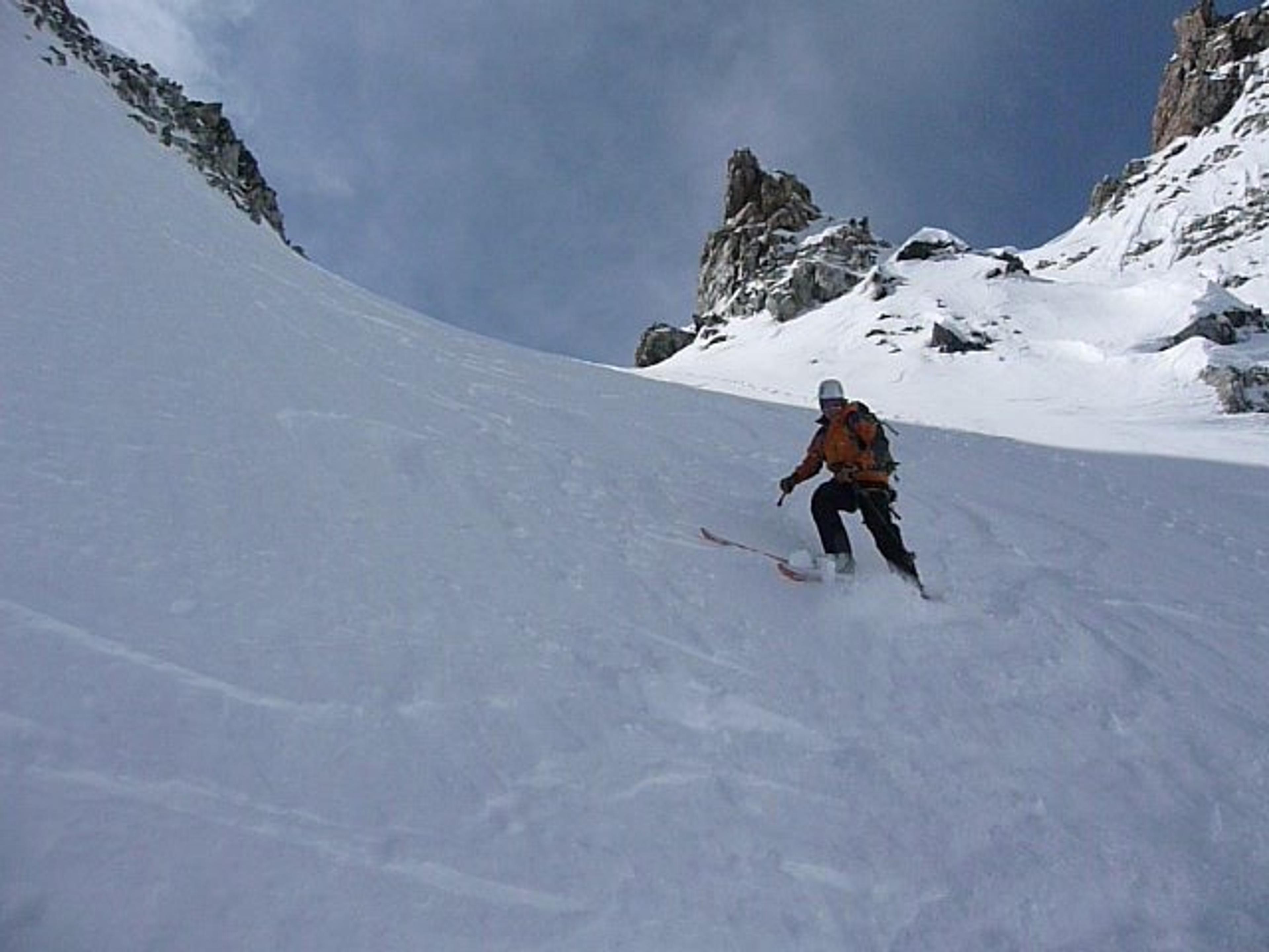 Lucas a l'assaut du couloir nord de Roche Faurio