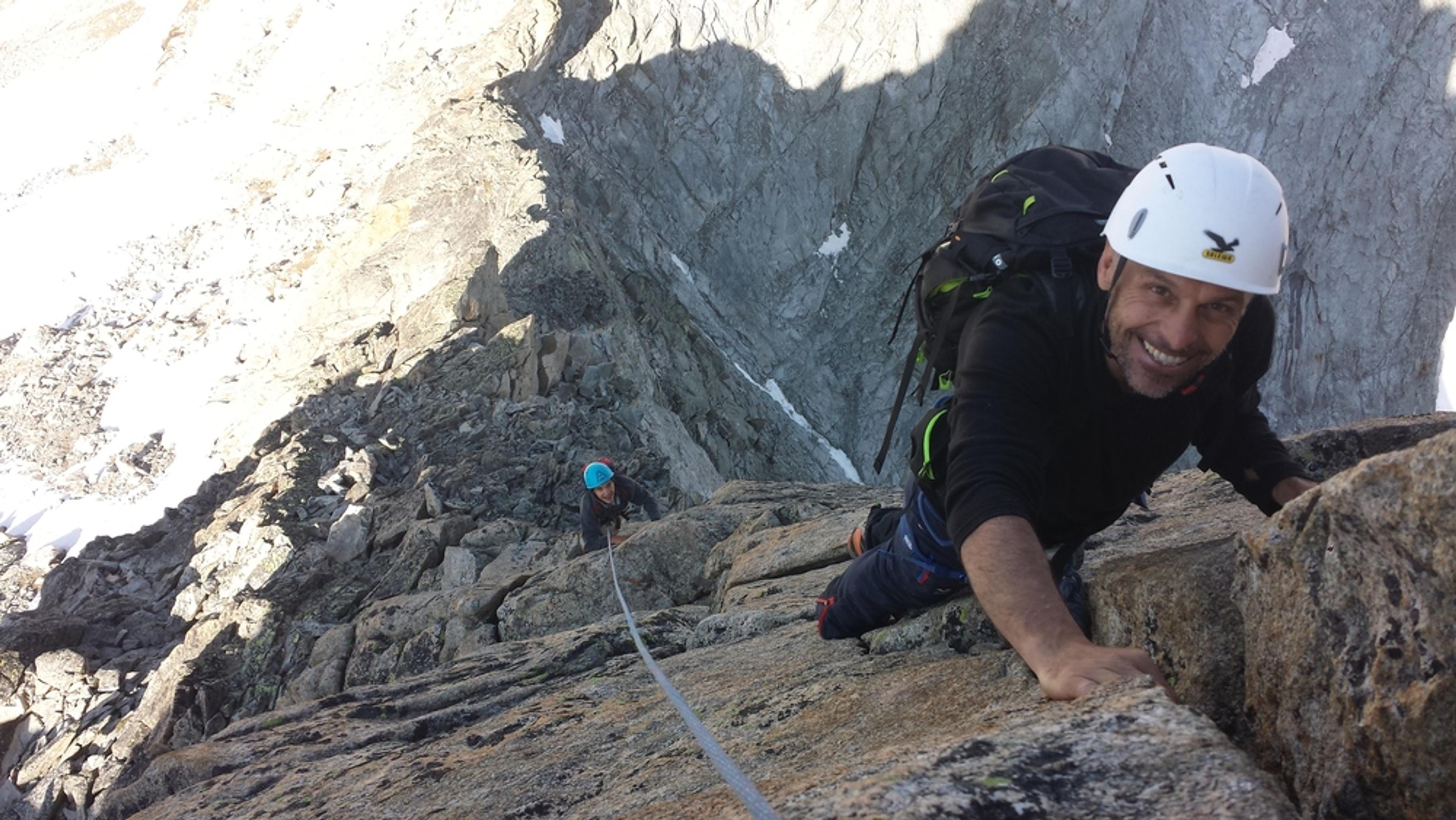 Aiguille Centrale - Sur le gendarme facultatif