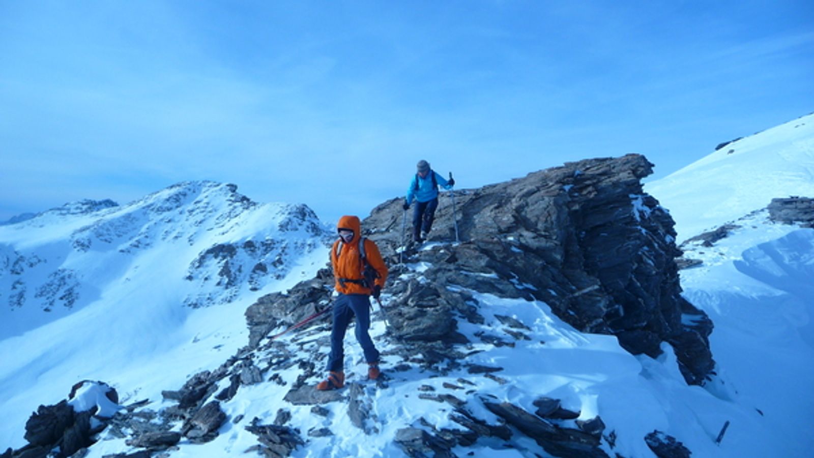 Queyras - Crête de Coq - At the top of the couloir