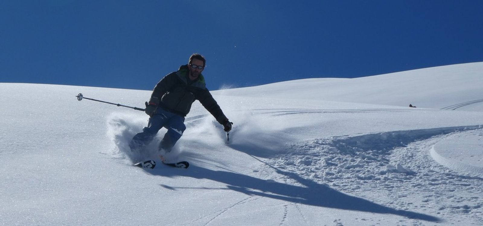 La Blanche - Freerando Pelvoux - Régis on the descent