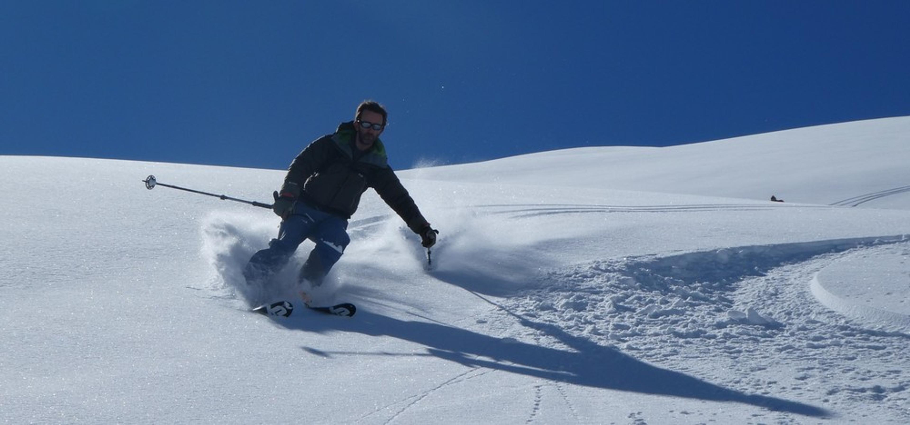 La Blanche - Freerando Pelvoux - Régis à la descente
