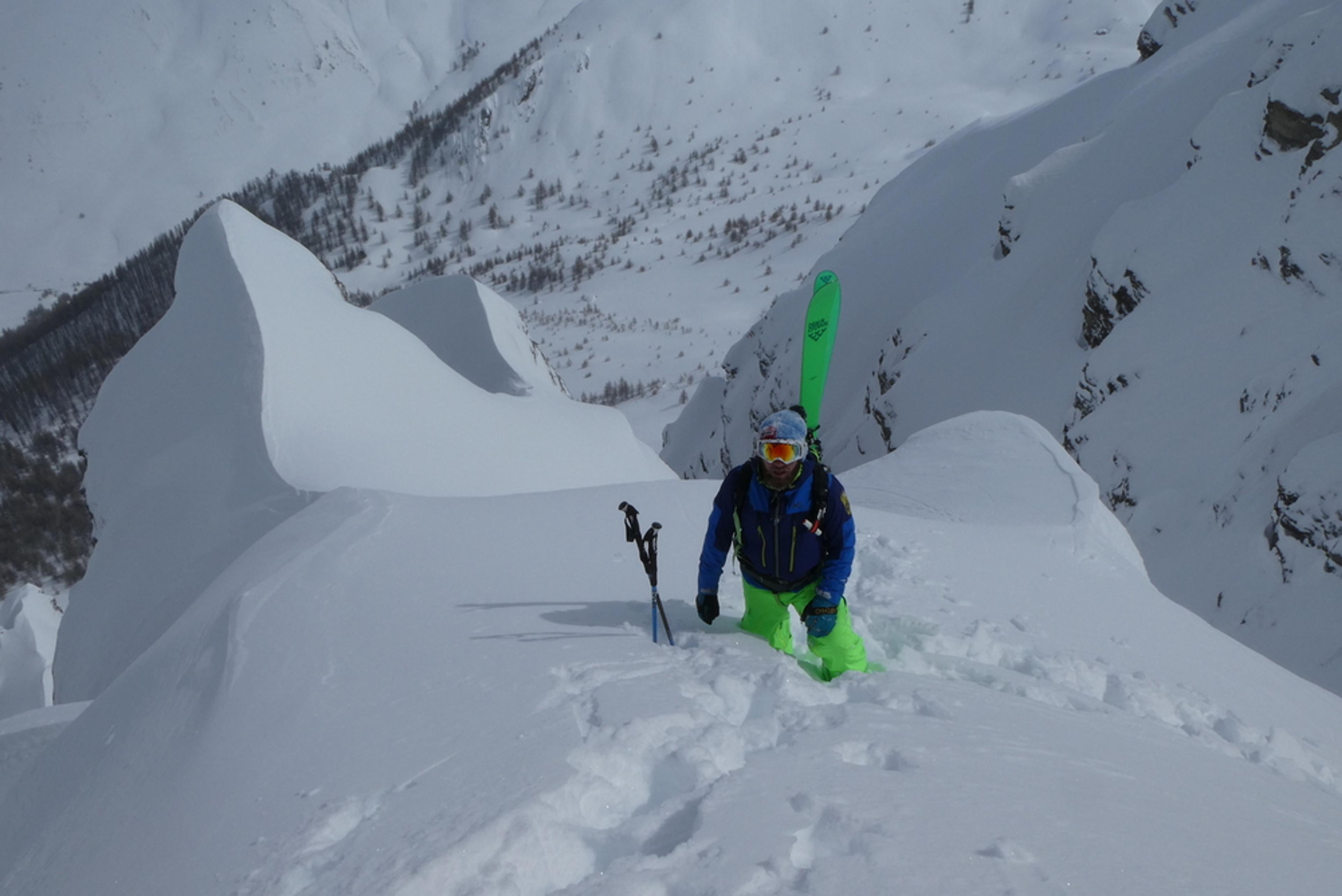 Couloir Pente raide - Baionnette - Sur la petite épaule