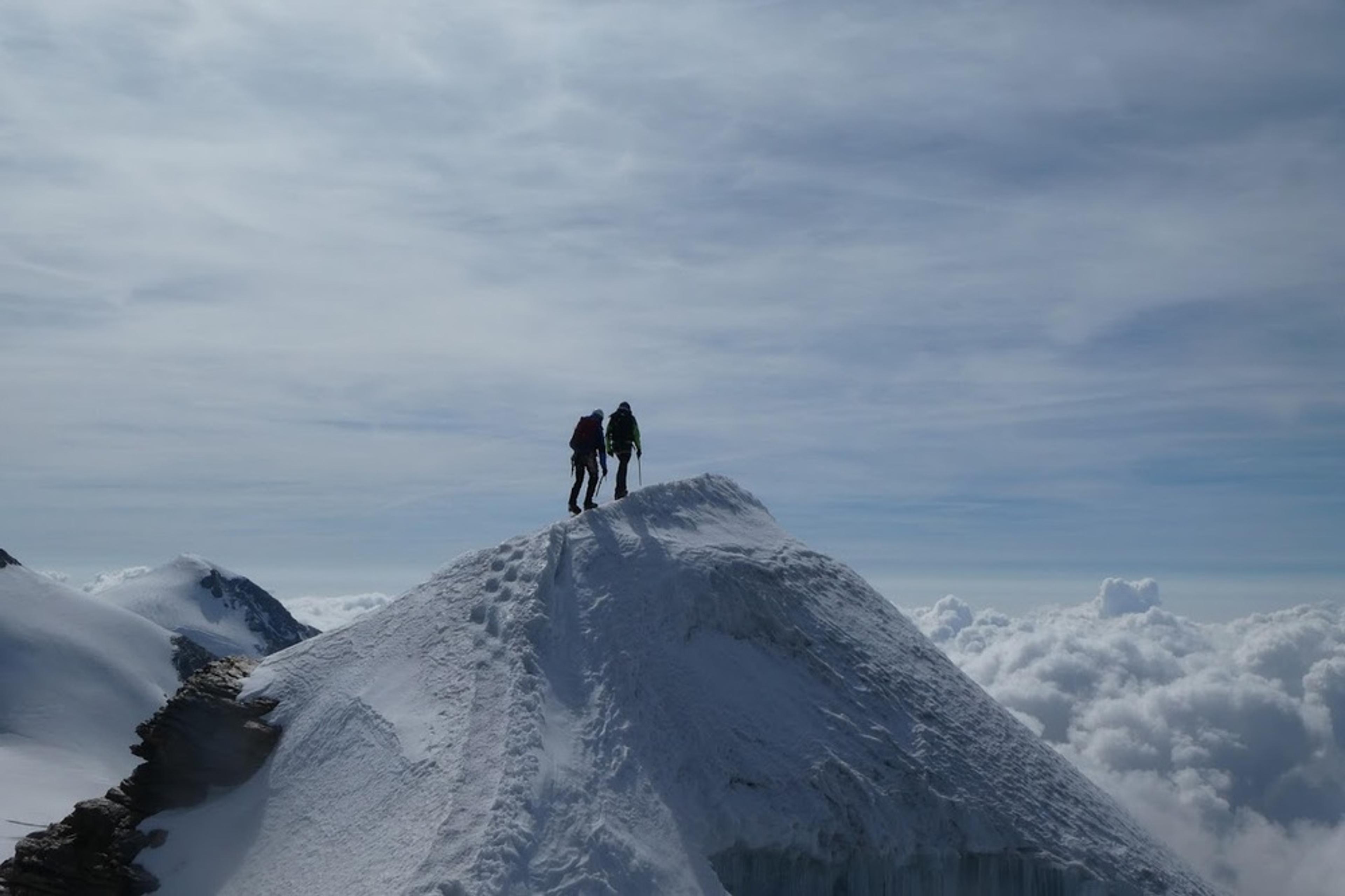 Cyril et Quentin sur l'arête de Castor