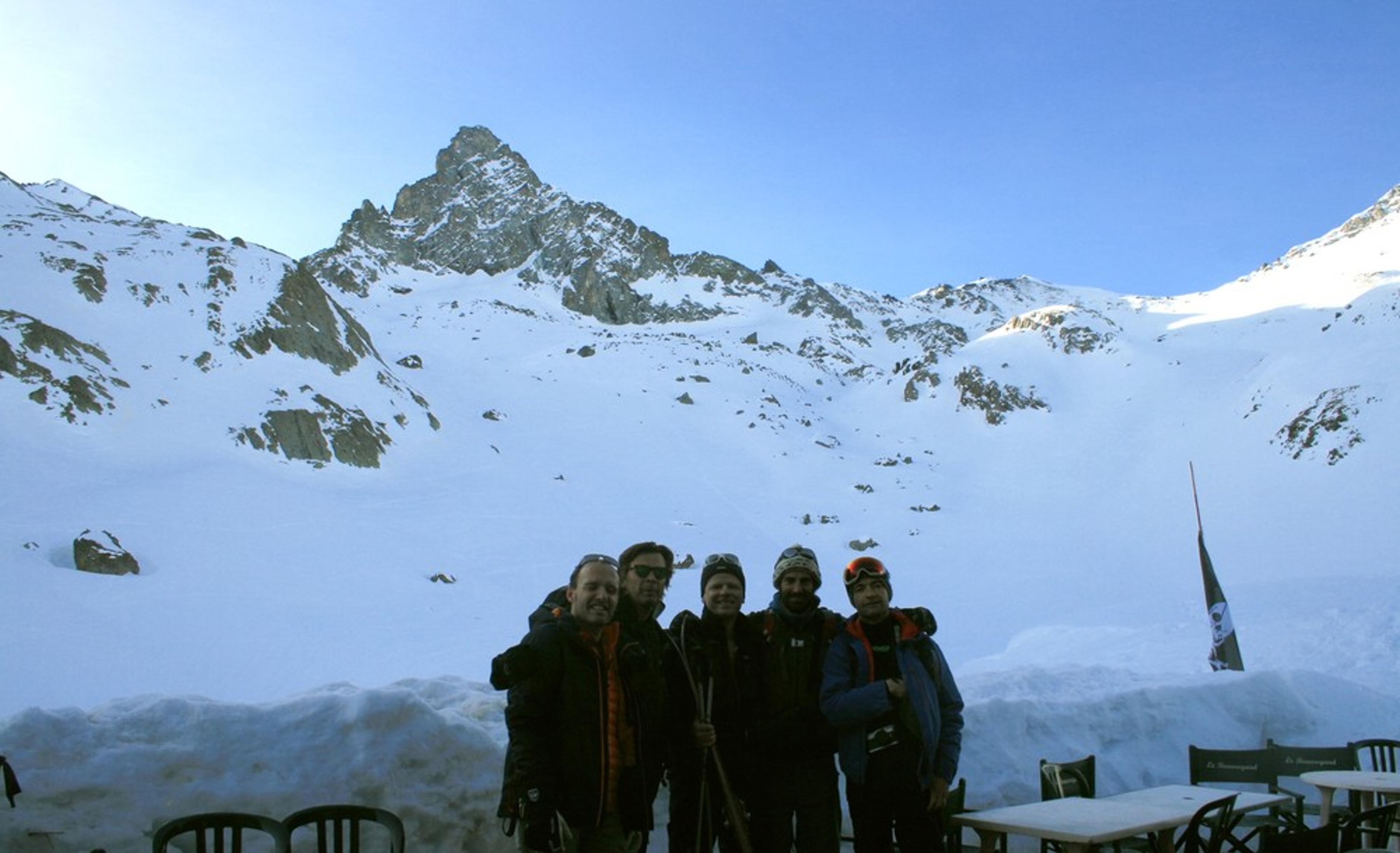 Raid ski Queyras - Tête du Longet - L'équipe au départ