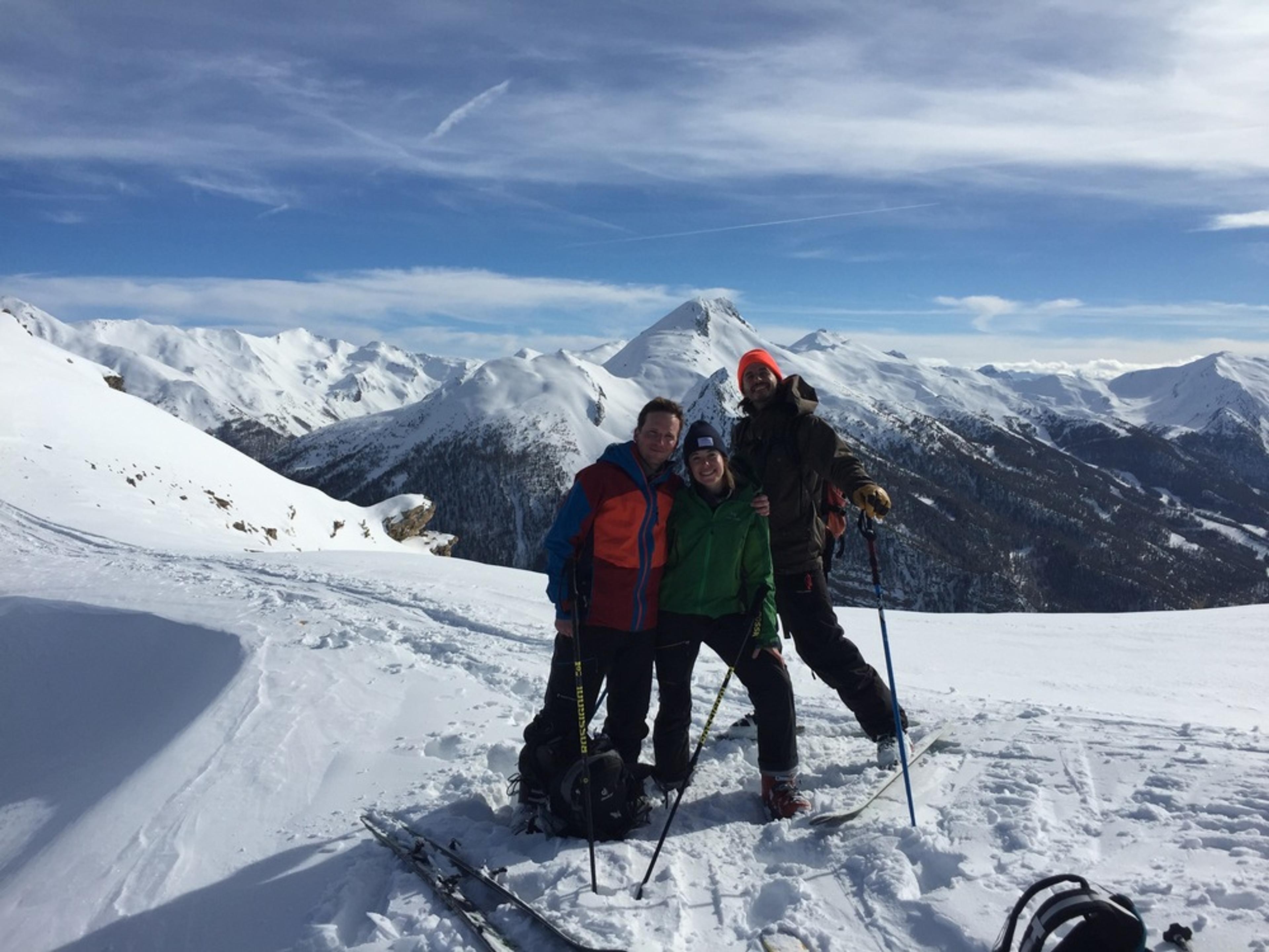 Free-rando-Crévoux - Team sur l'arête du Pic Haut