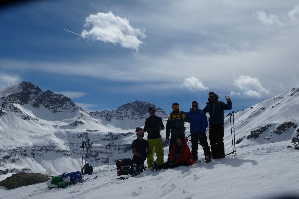 View of the Freissinières valley during a ski touring weekend in Dormillouse