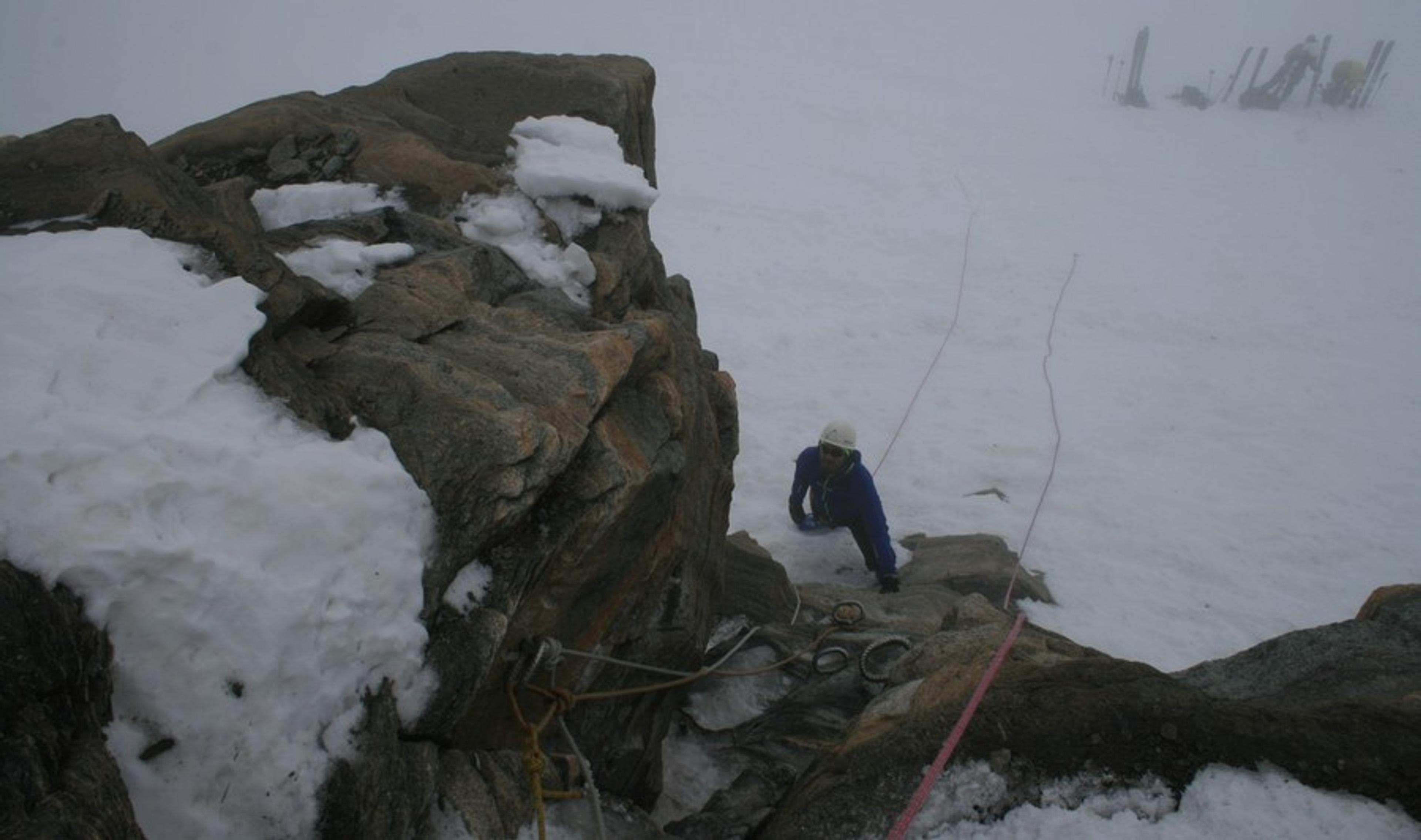Raid ski Haute Maurienne - La mini via ferrata de l'Albaron