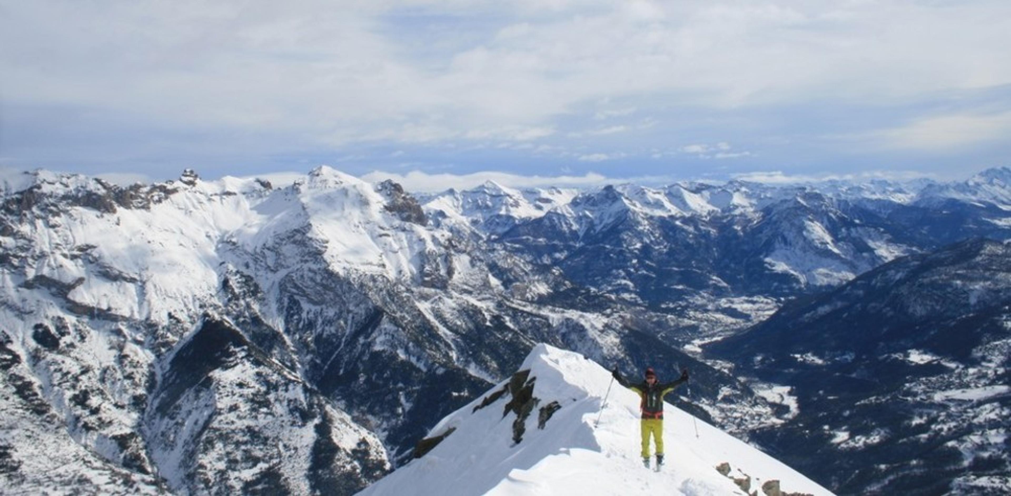 Ski de randonnée Pelvoux - Tor profite du paysage