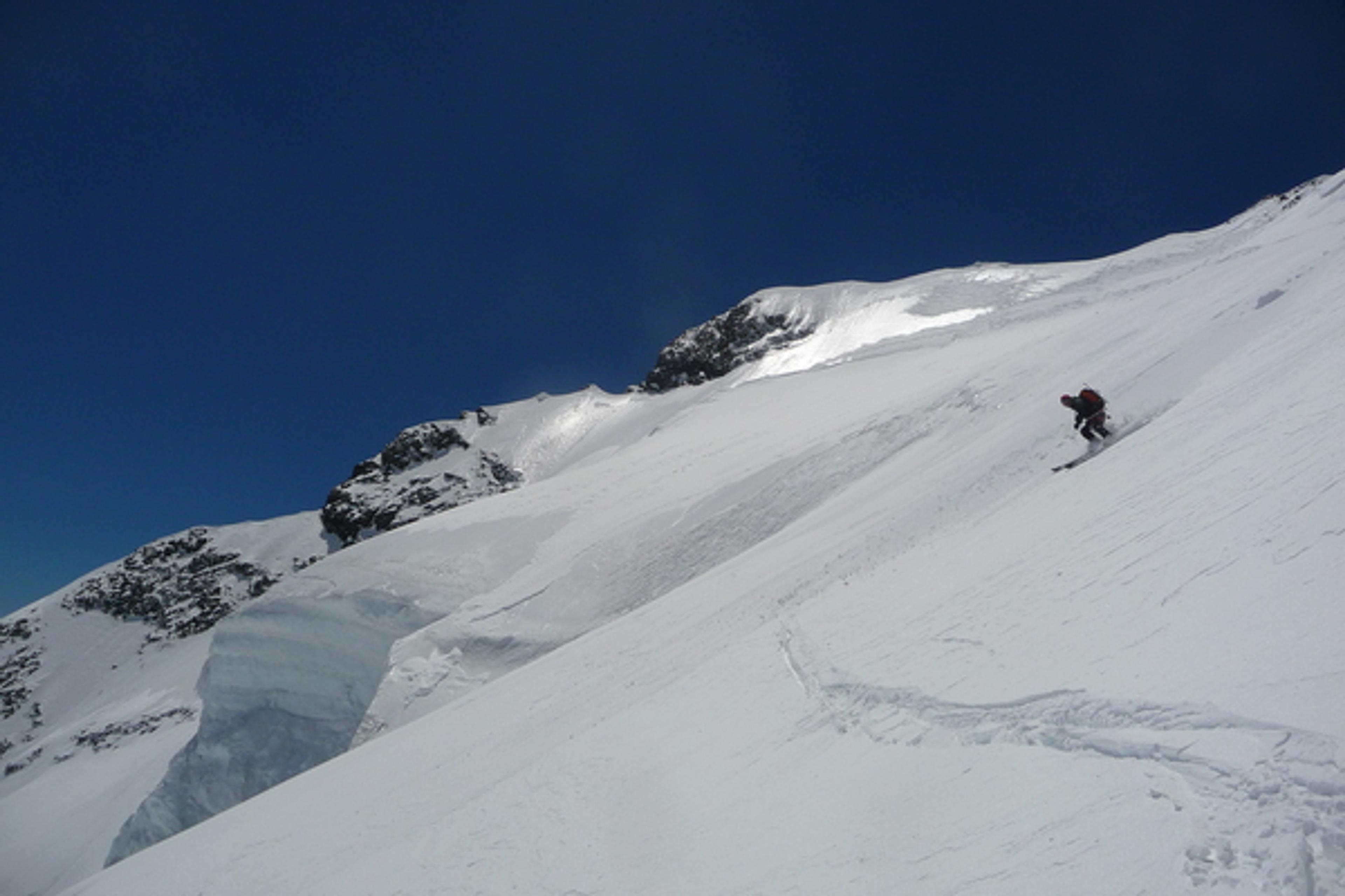 Piz Bernina - Dans les pentes sous le sommet