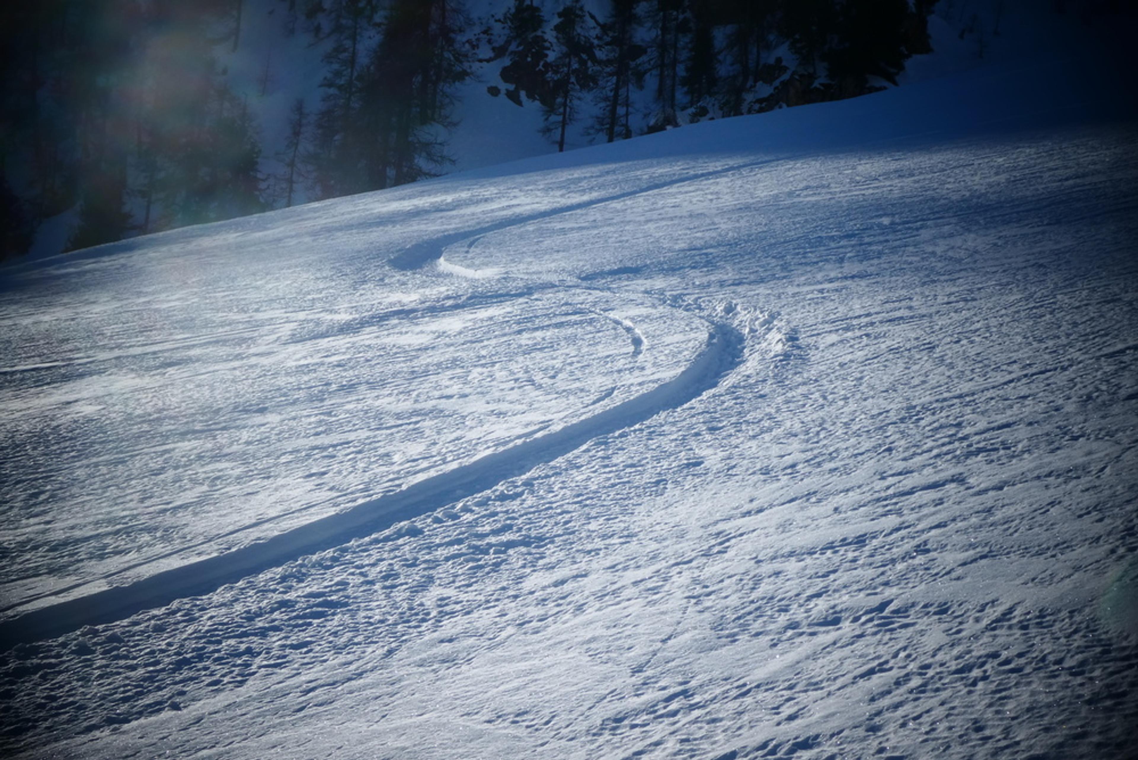 Couloir nord Aiguillas - Traces de la veille