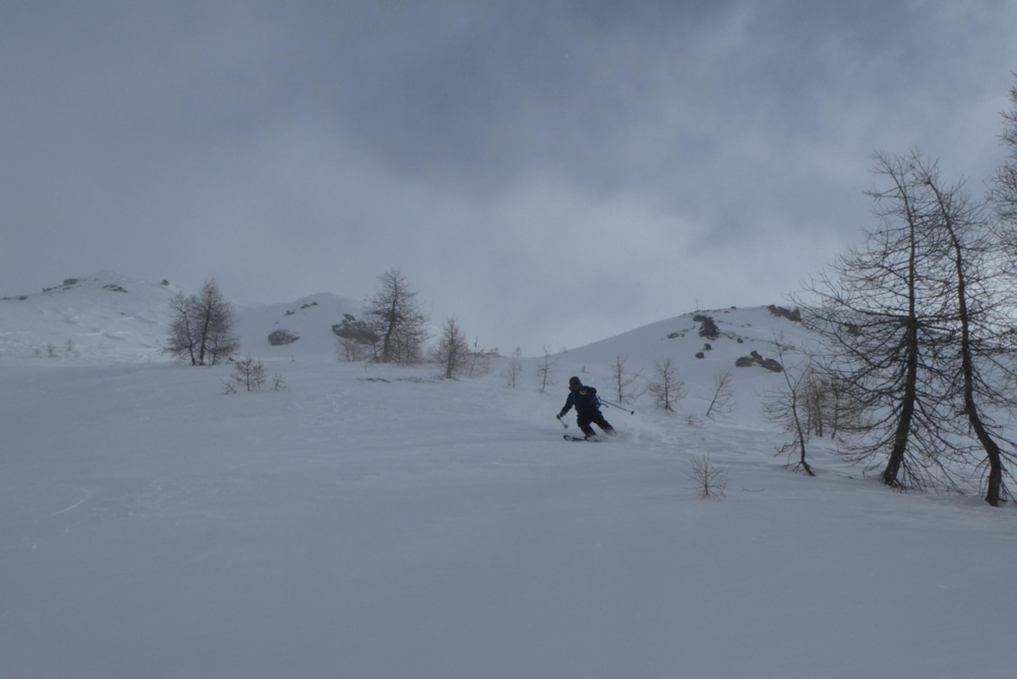 Freerando Bardonecchia - Karl dans les premiers virages poudreux