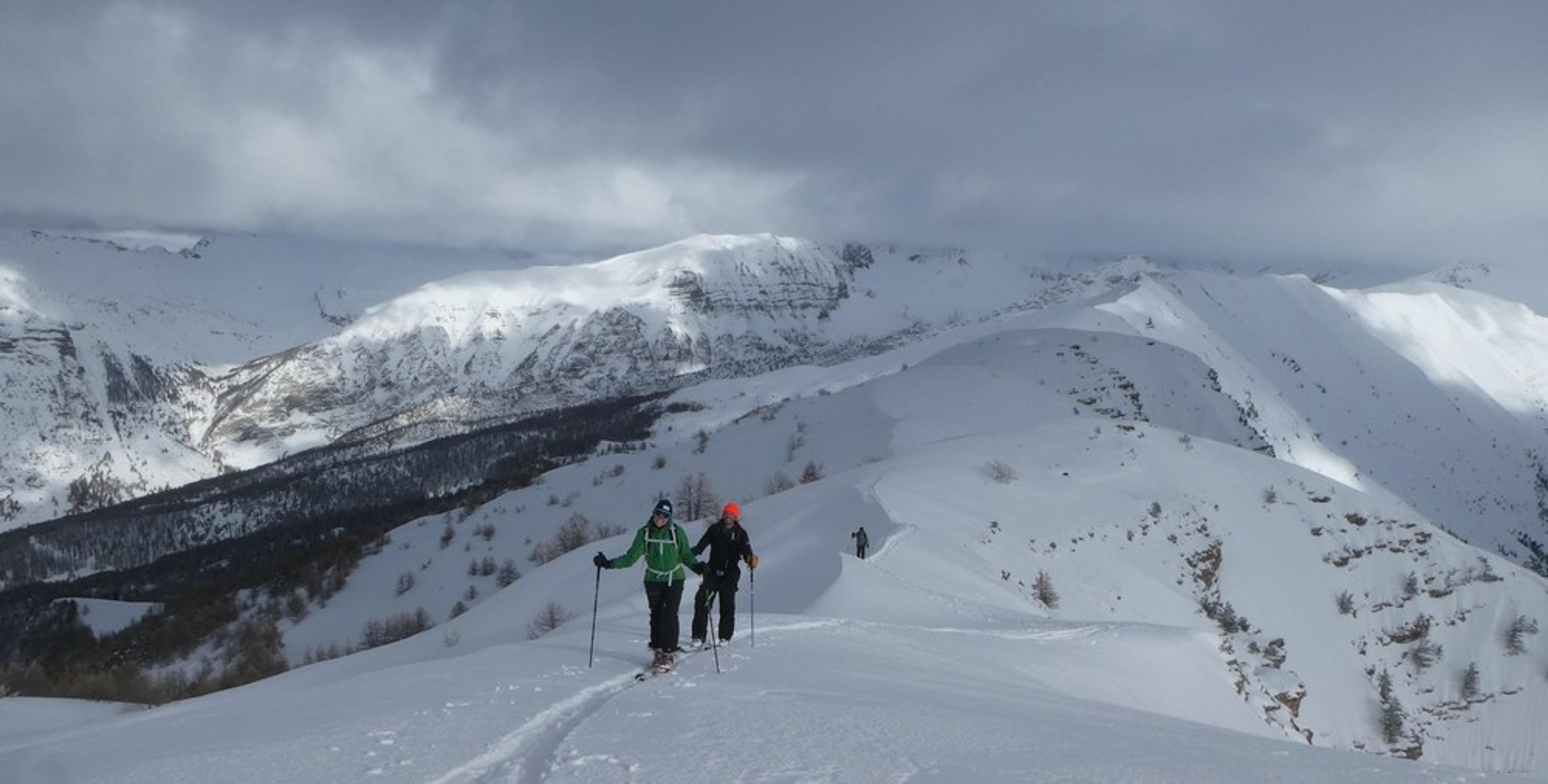 Free-rando-Crévoux - Sur l'arête du Pic Haut