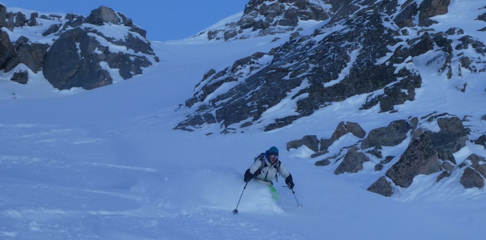 Etendard Combeynot - Couloir nord - Florent prend sa dose