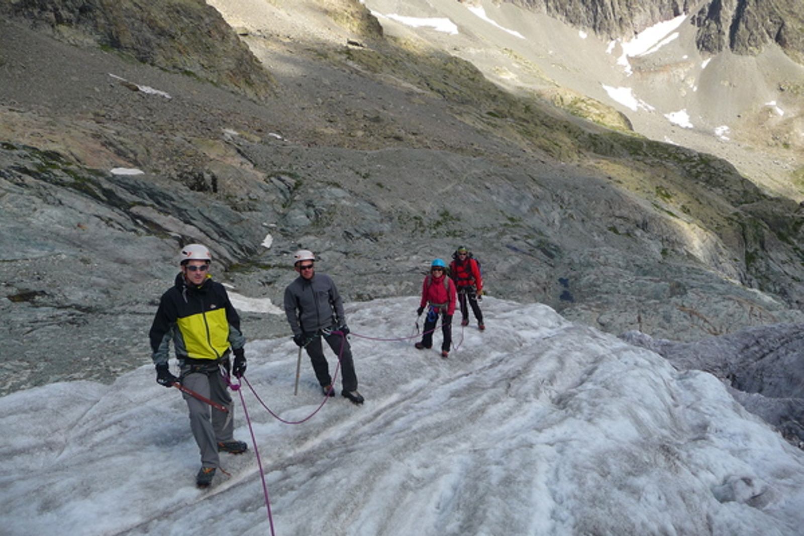 Ecole de glace - En route sur l'éperon de glace