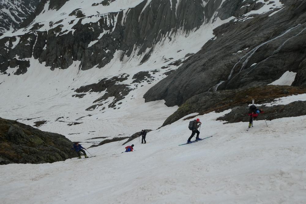 Raid ski Ecrins - Sous le Refuge du Glacier Blanc