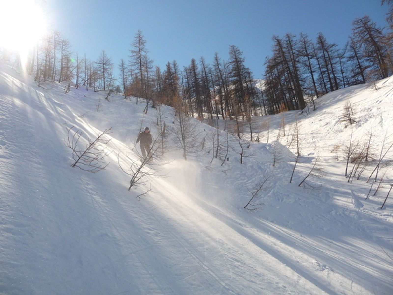 Hors piste Serre Chevalier - Dans le bas du Vallon des Corneilles