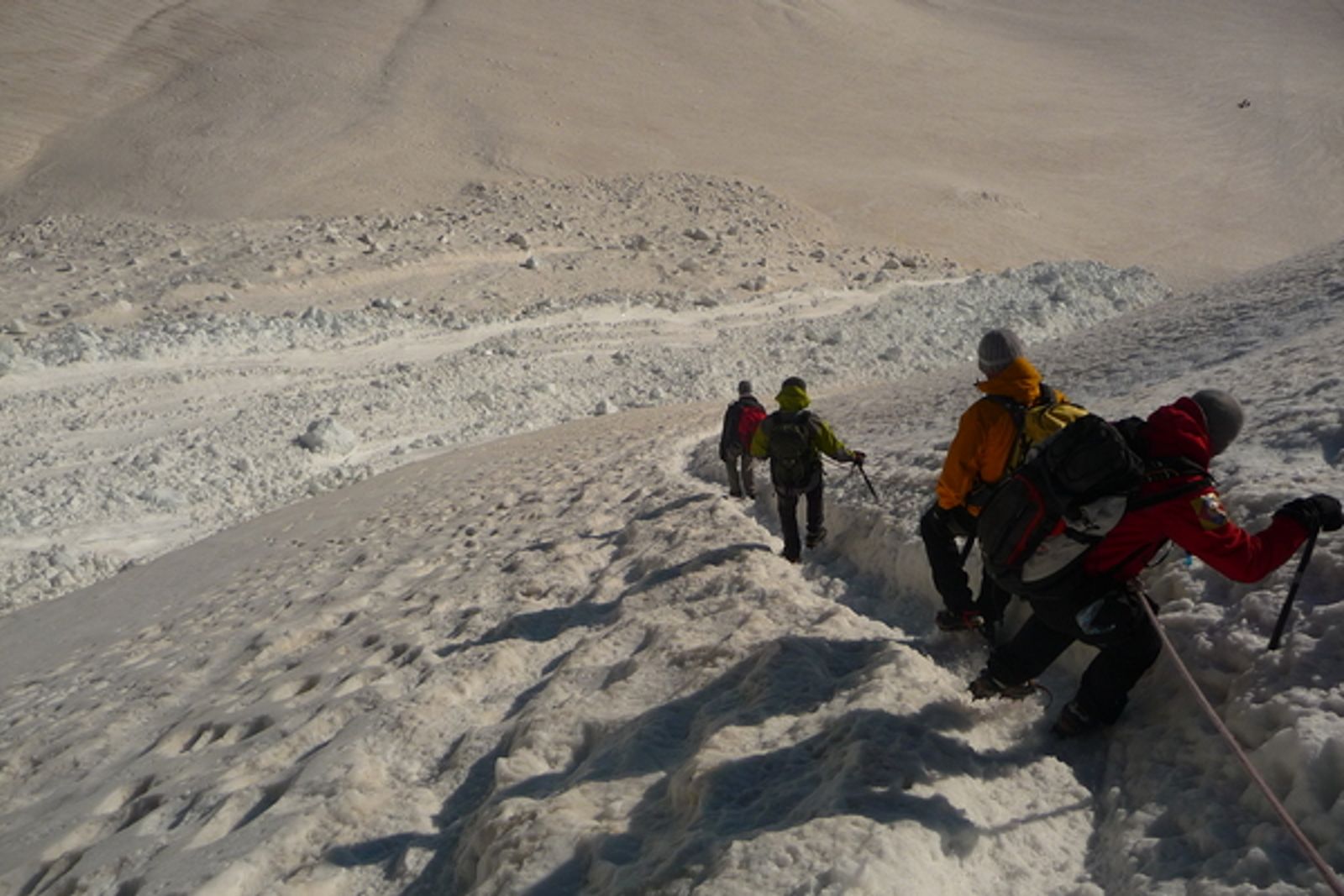 Dôme des Ecrins - Le raidillon à la descente