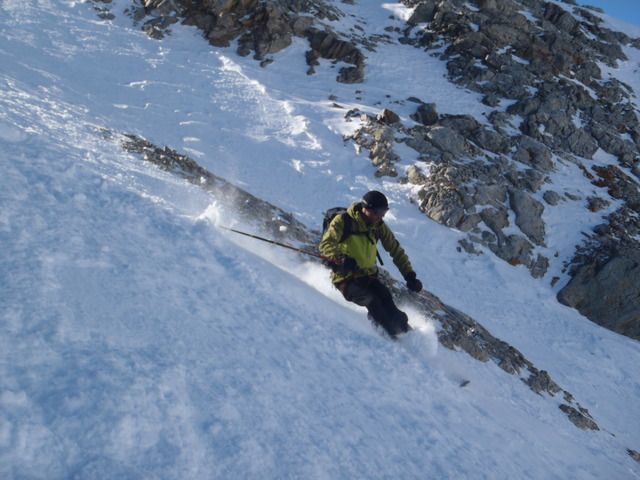 Dôme de Monetier à ski, couloir des Italiens