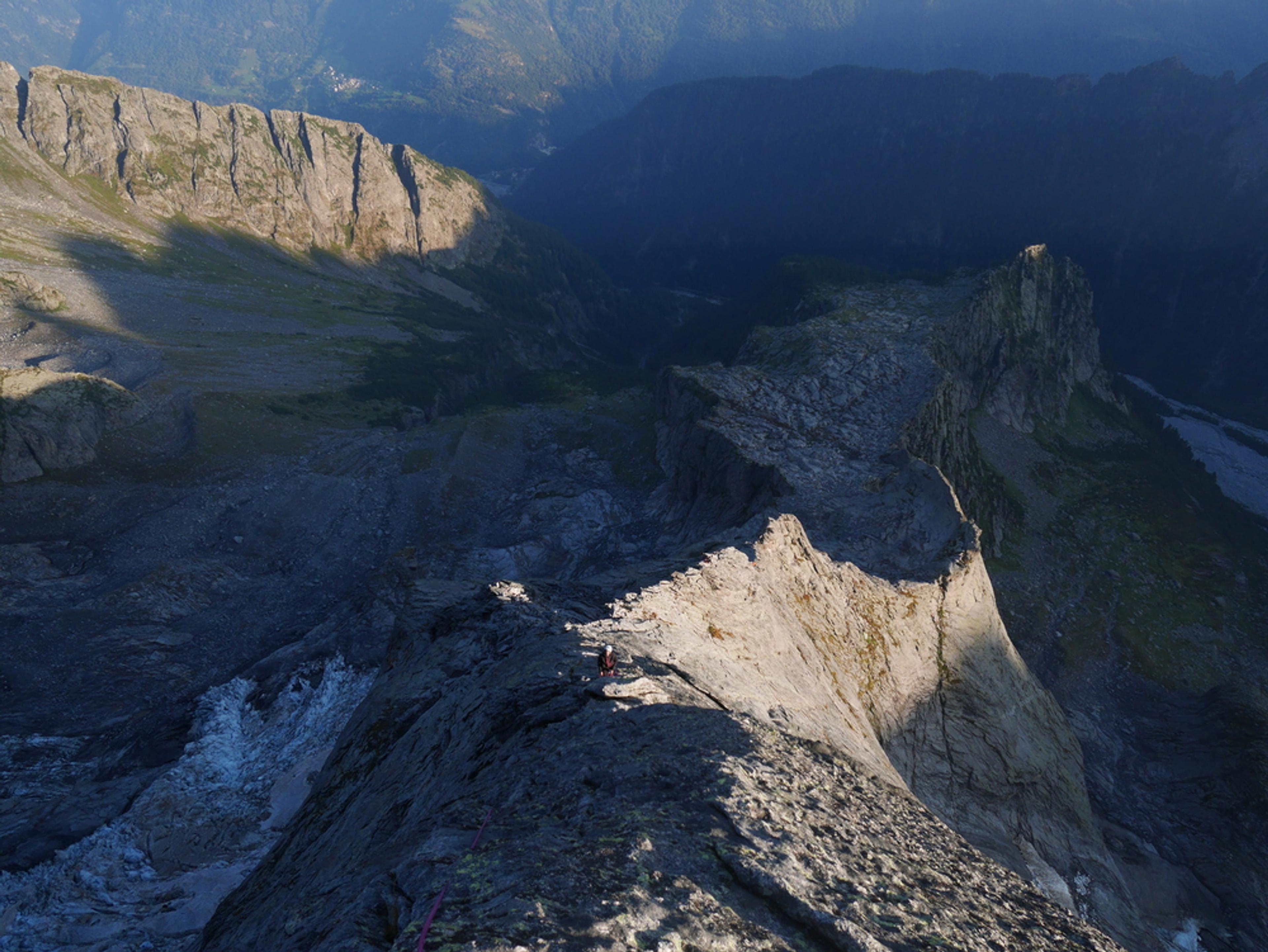 Arête nord Piz Badile - La queue du monstre