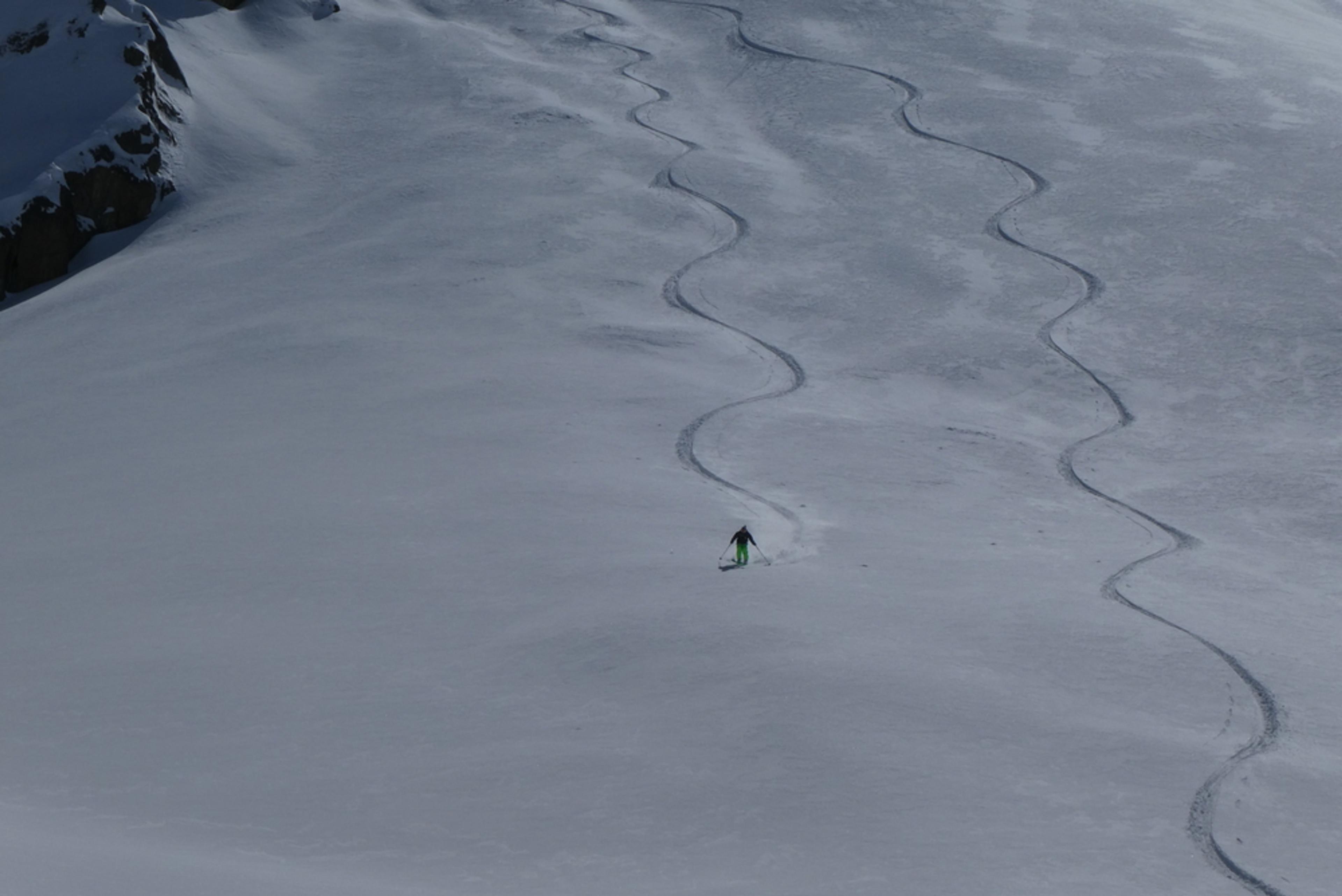Couloir nord Rocher Blanc - Geof à la trace