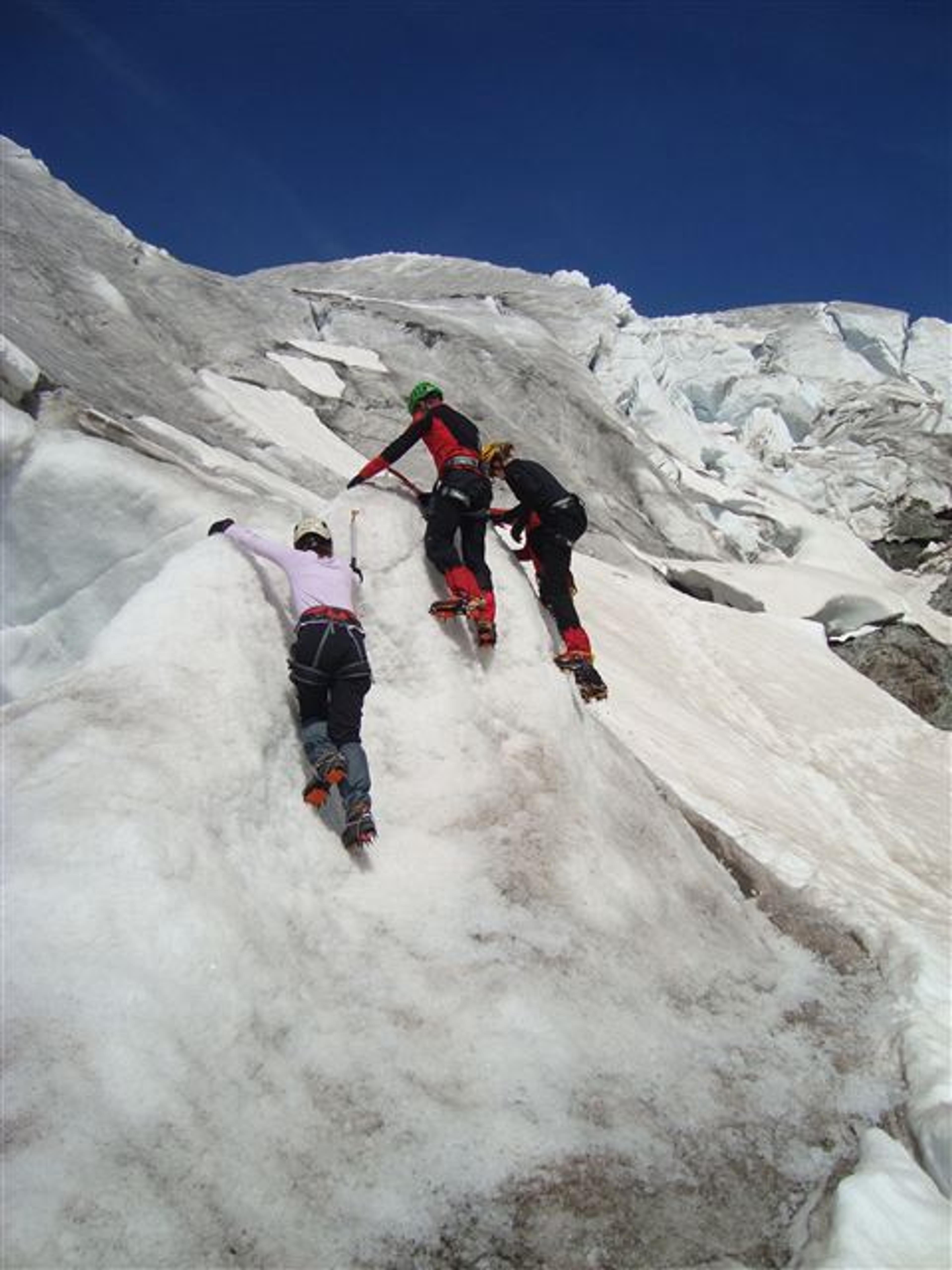 Ecole glace - Glacier Blanc - A l'attaque!