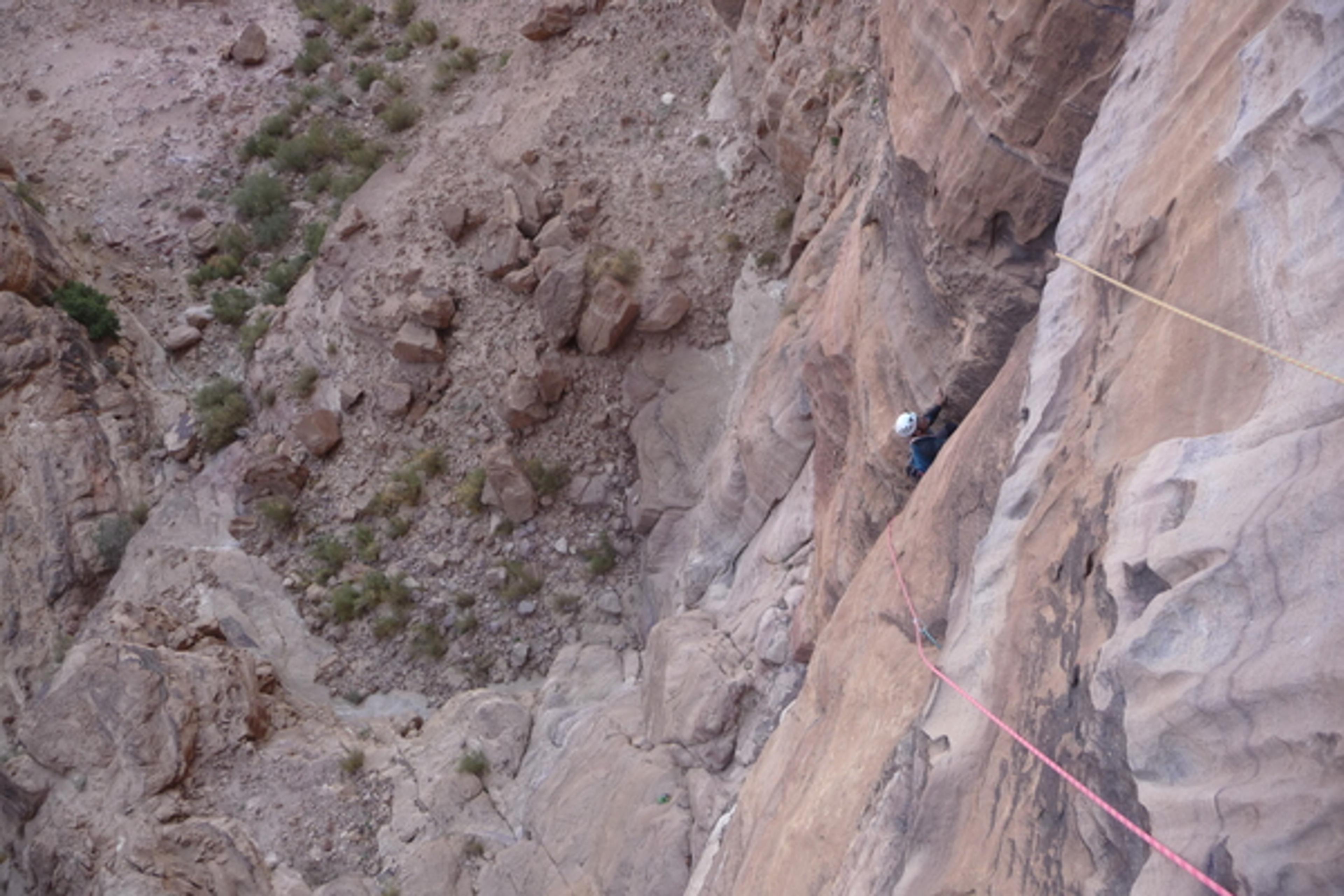 Wadi Rum - Aquarius - A la sortie de L2 avant une diabolique traversée