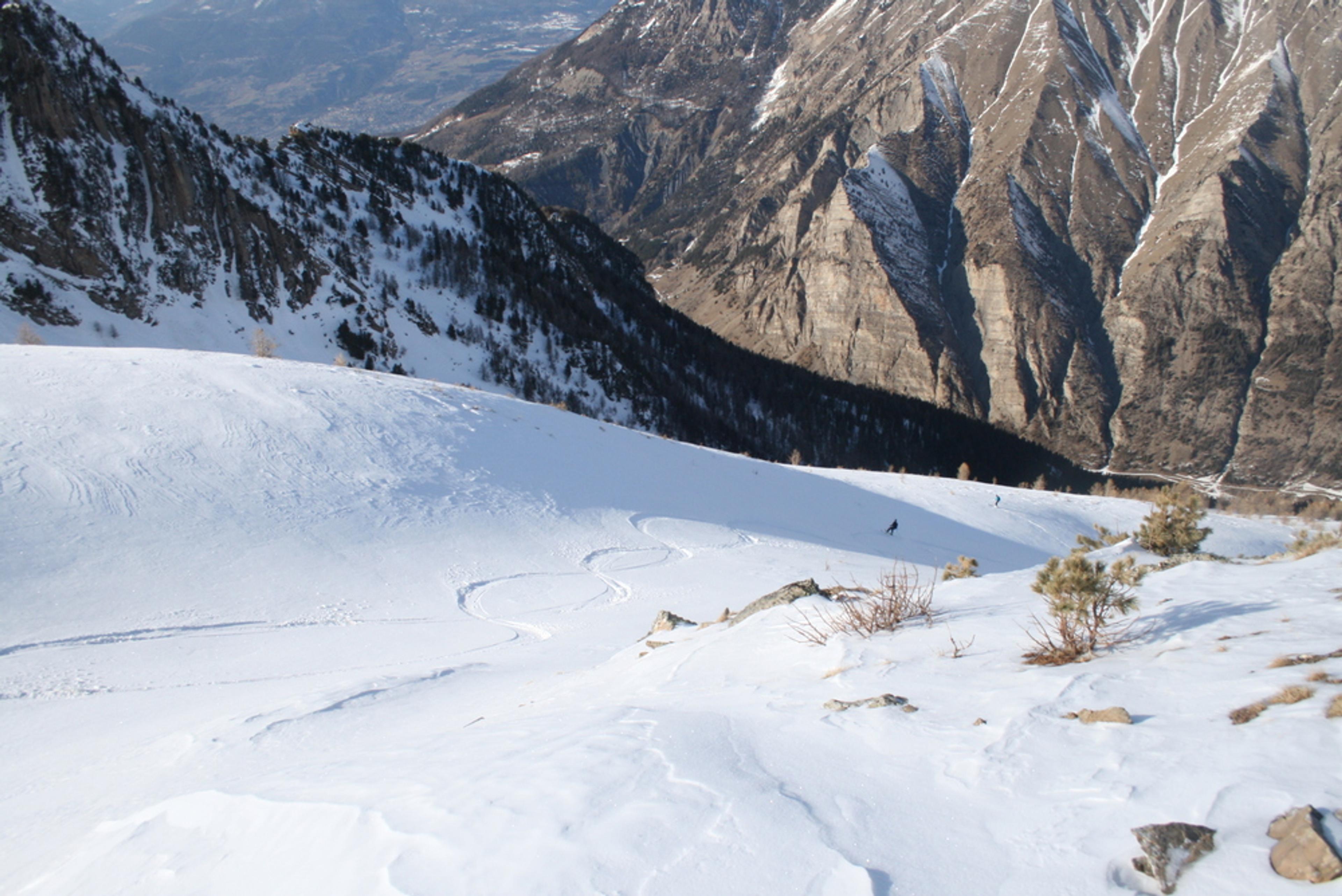 Ski de randonnée - Les Orres - Deuxième descente du jour en belles condi