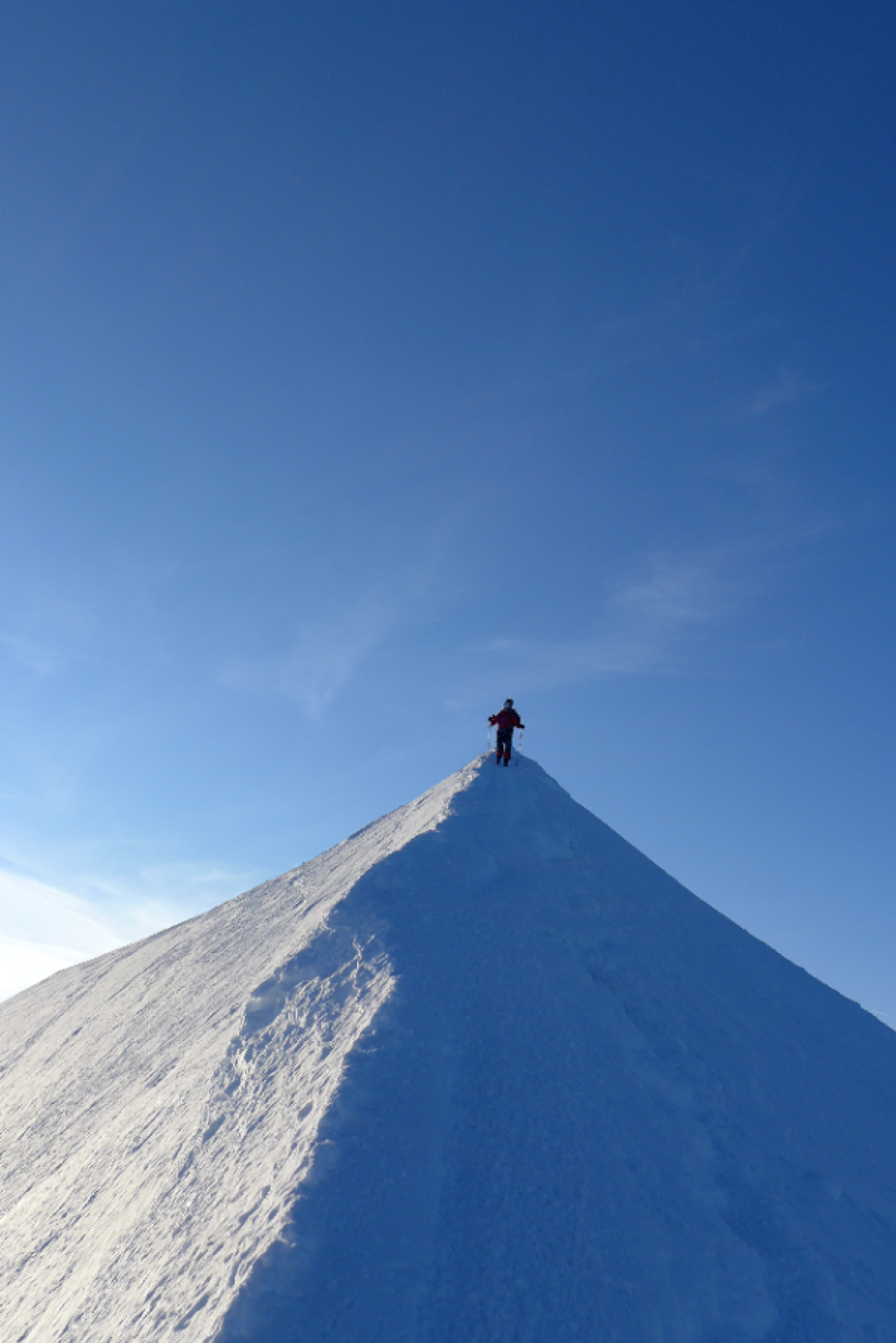 Sur l'arête des Bosses