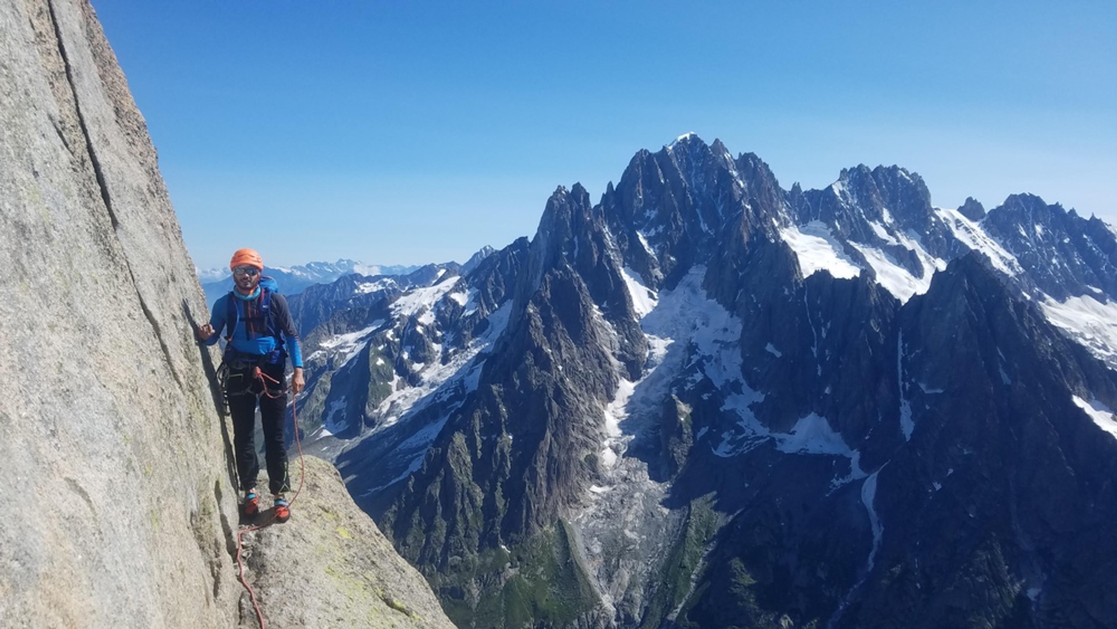 La vire avant les dernières difficultés de Grépon - mer de glace