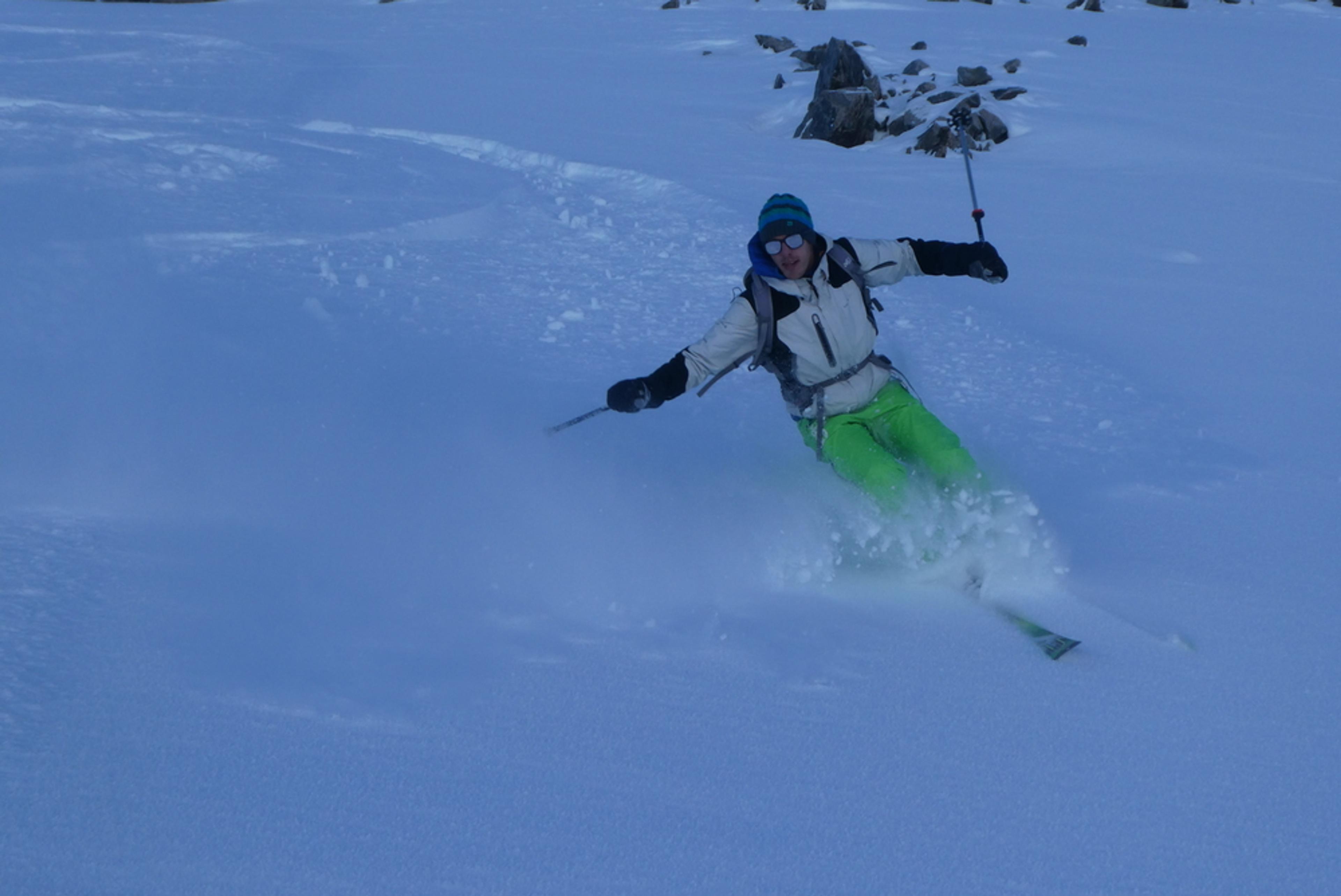 Etendard Combeynot - Couloir nord - Florent se gave