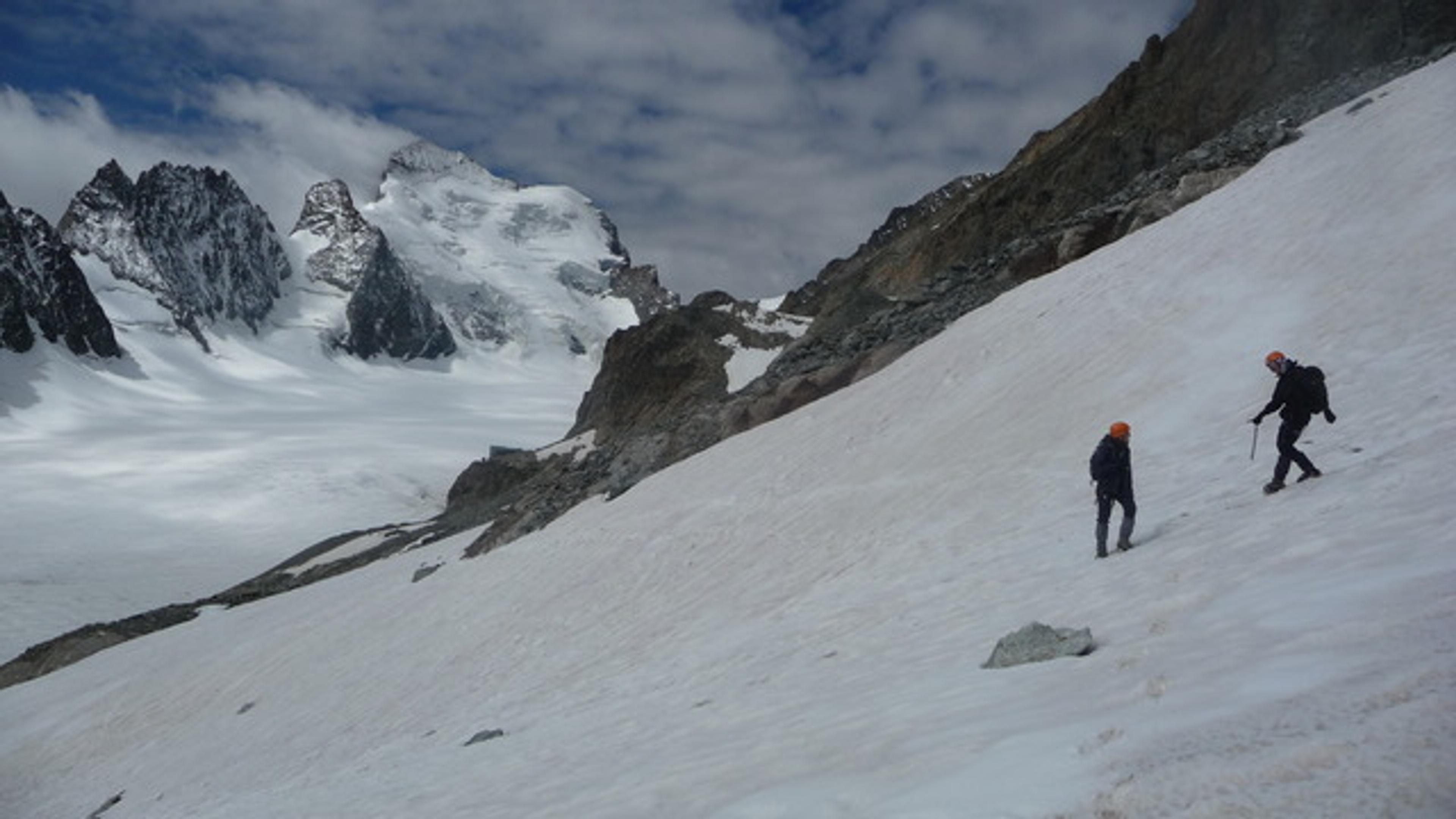 Roche Paillon - Dans les pentes qui nous ramène au Glacier Blanc