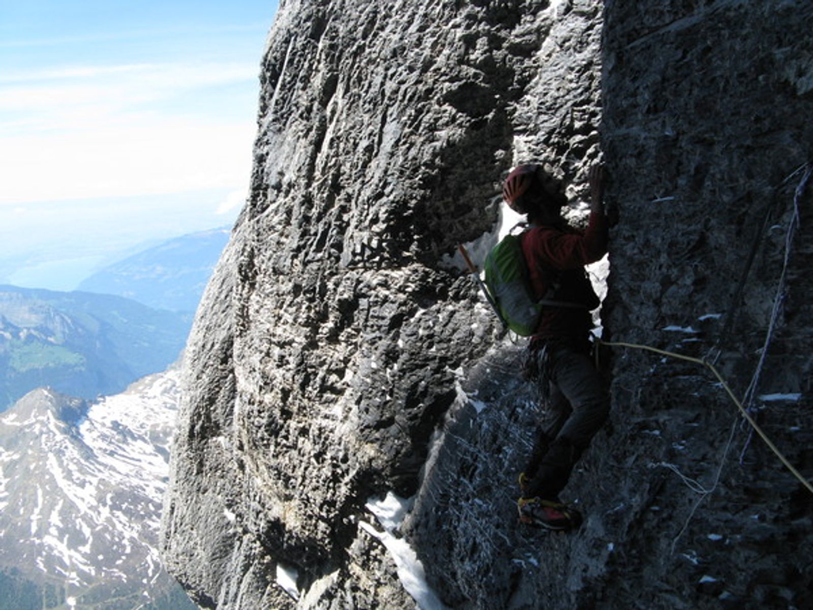 Eiger - Voie Heckmair - Fissures de sorties