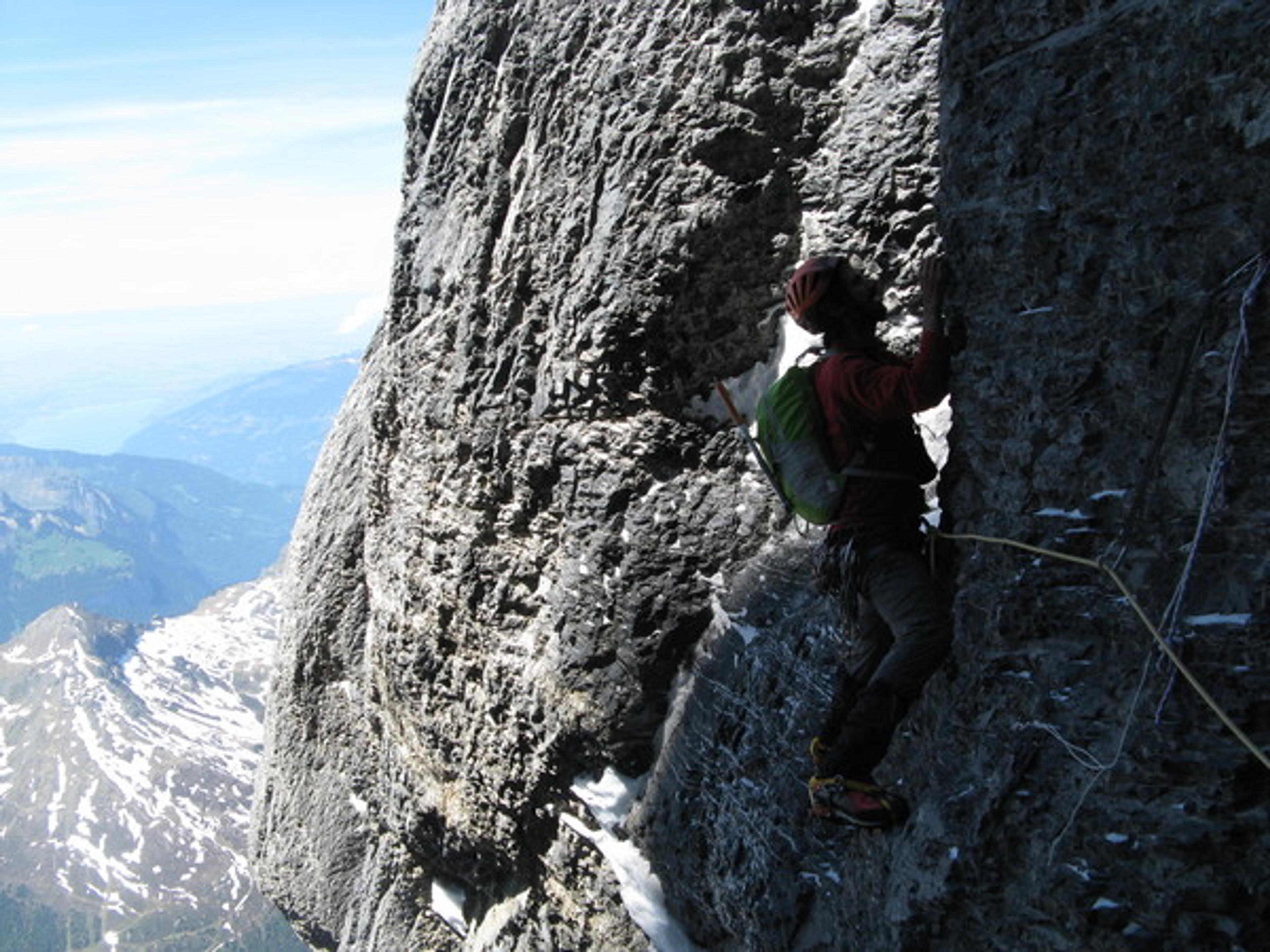Eiger - Voie Heckmair - Fissures de sorties