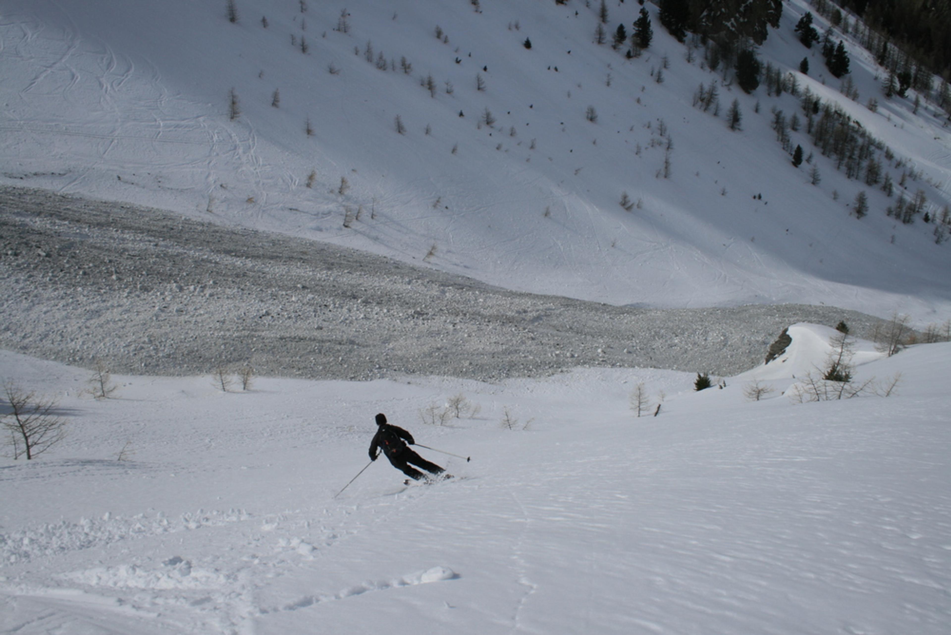 Raid ski Queyras - Tête du Longet - On trouve même un peu de poudre