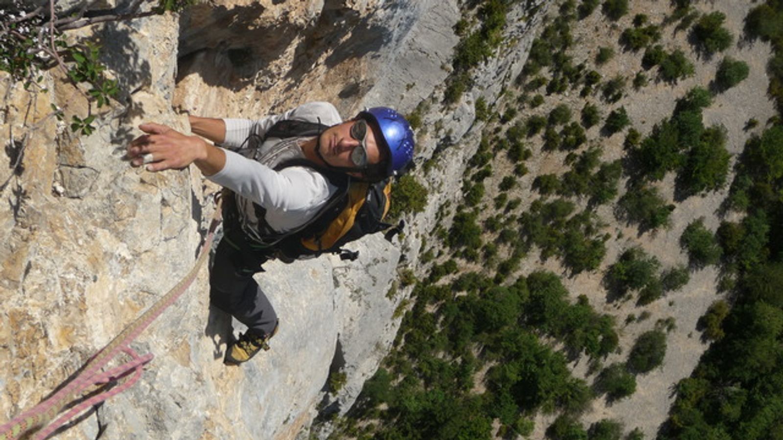 Seb à la sortie du 6a en dulfer