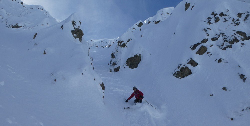 Couloir nord Rouya - Le passage étroit